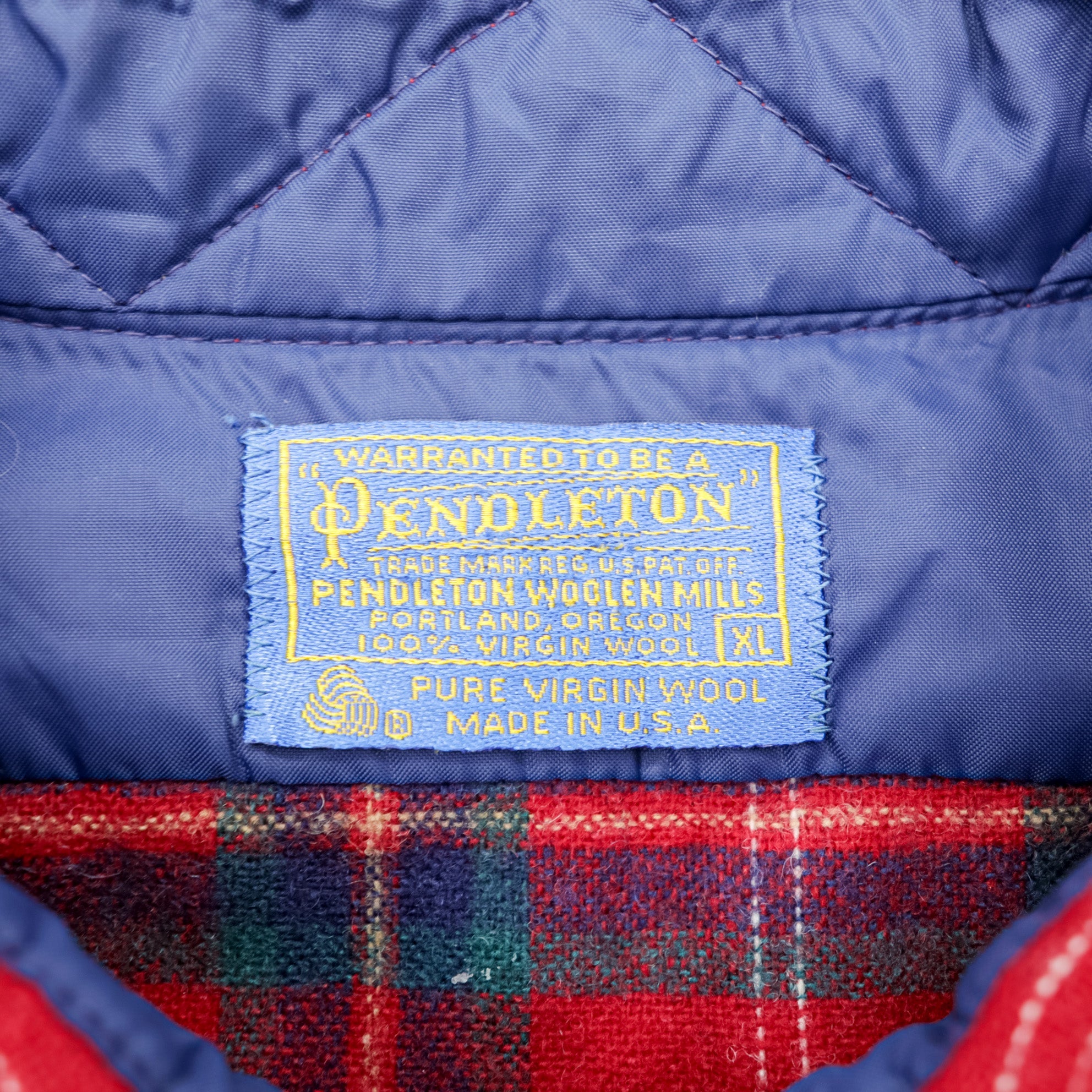 PENDLETON 70s Made in USA Vintage Wool Flannel Shirt XL Plaid Chest Pocket