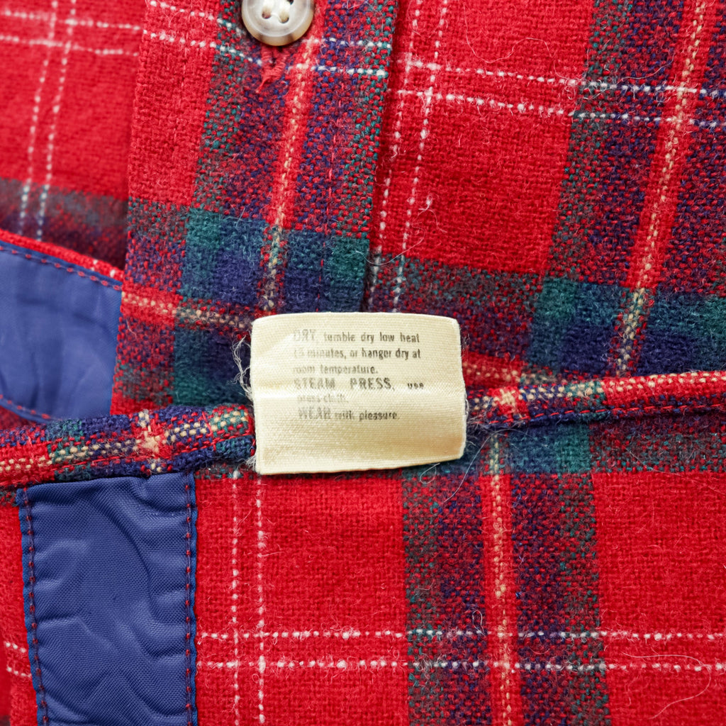 PENDLETON 70s Made in USA Vintage Wool Flannel Shirt XL Plaid Chest Pocket