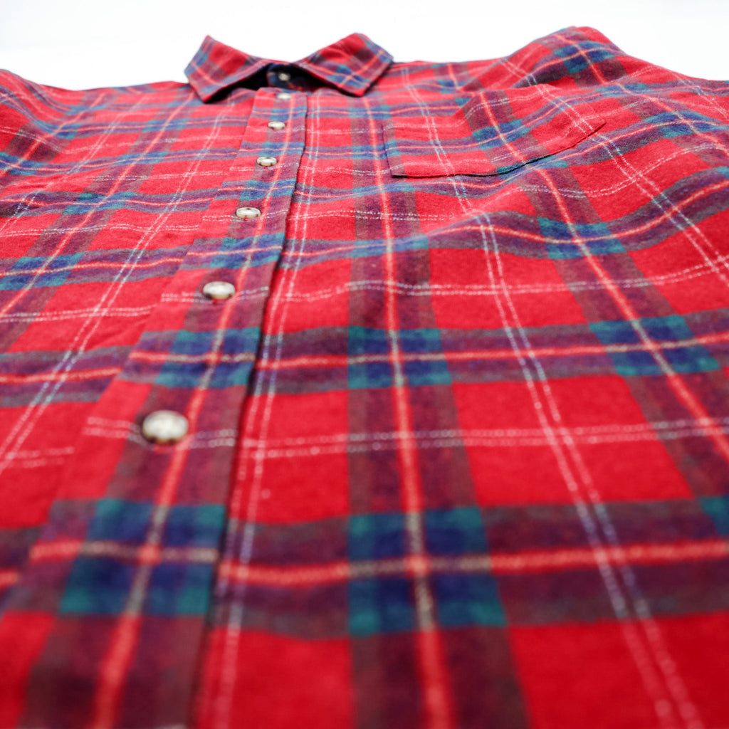 PENDLETON 70s Made in USA Vintage Wool Flannel Shirt XL Plaid Chest Pocket
