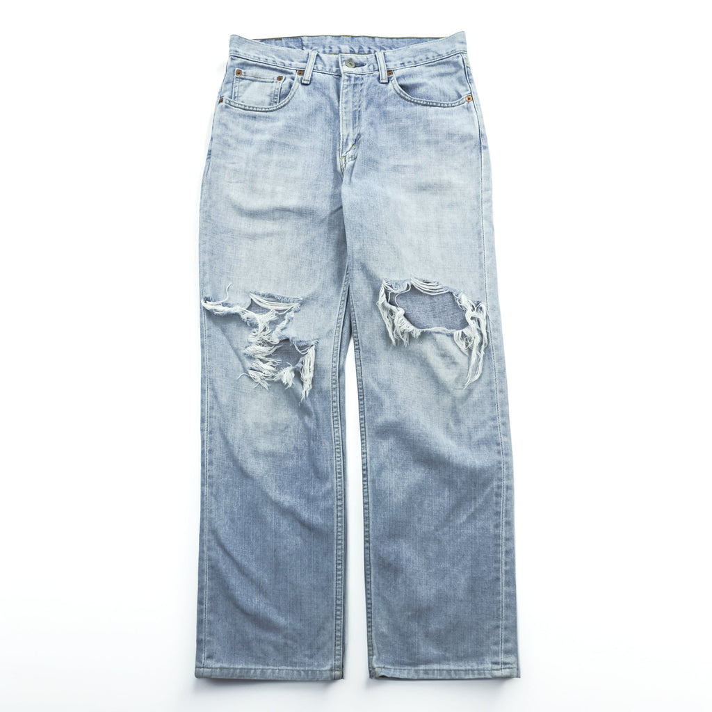 Levi's 533 ダメージ加工 クラッシュ デニムパンツ ジーンズ M インディゴ ボタン裏359 廃番 極東 フィリピン製
