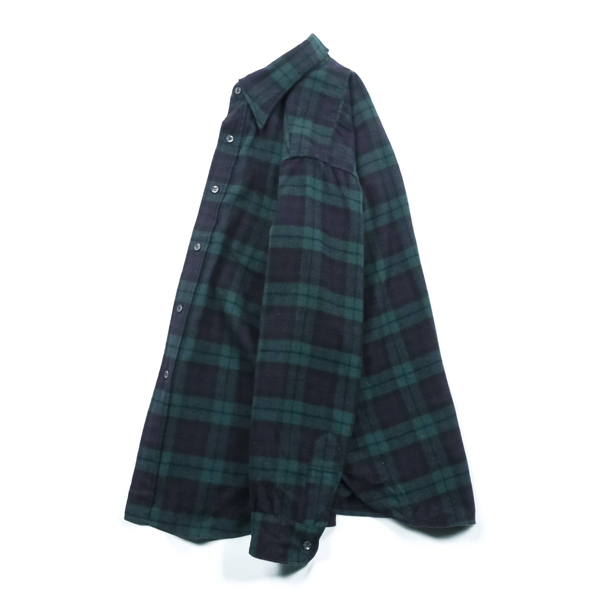 PENDLETON 70s USA Vintage Blackwatch Wool Flannel Shirt M Plaid Navy Green