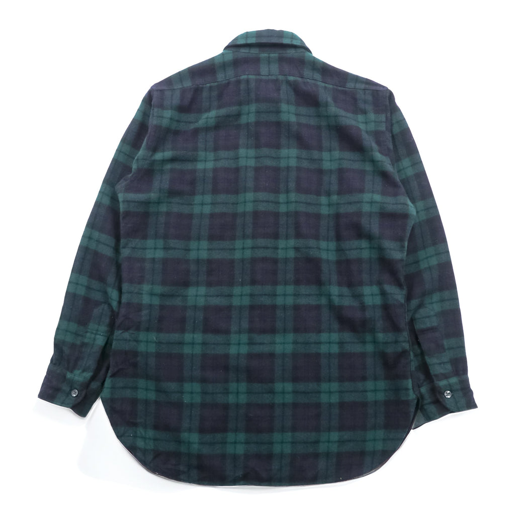 PENDLETON 70s USA Vintage Blackwatch Wool Flannel Shirt M Plaid Navy Green