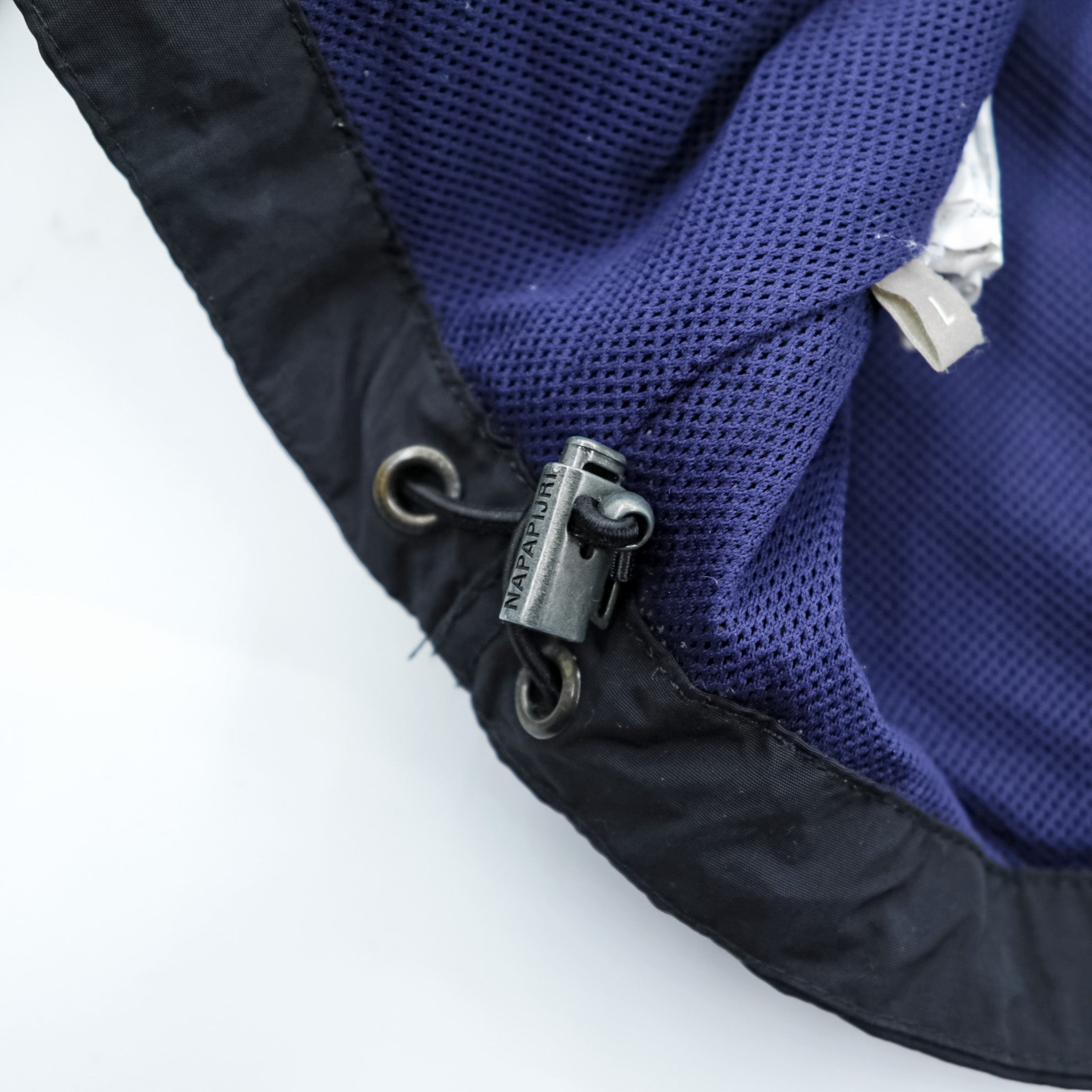 NAPAPIJRI ハーフジップ アノラックパーカー L ドローコード サイドジップ スリット メッシュライナー N0Y9SY