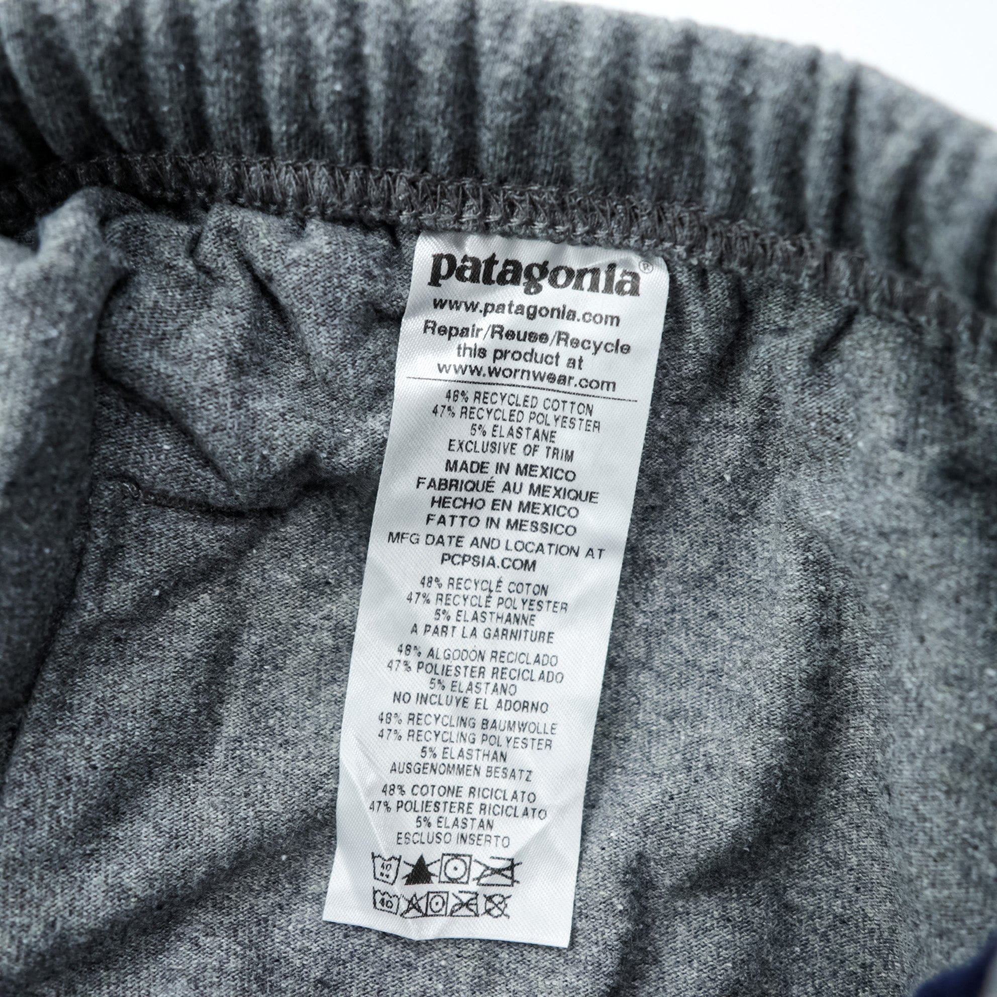 Patagonia P-6 ビッグラベル アップライザル スウェットパンツ M グレー 裏起毛 ジョガーパンツ 26052