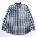PENDLETON Flannel Shirt XL Blue Plaid Thomas Kay Collection Elbow Patches Chest Pockets