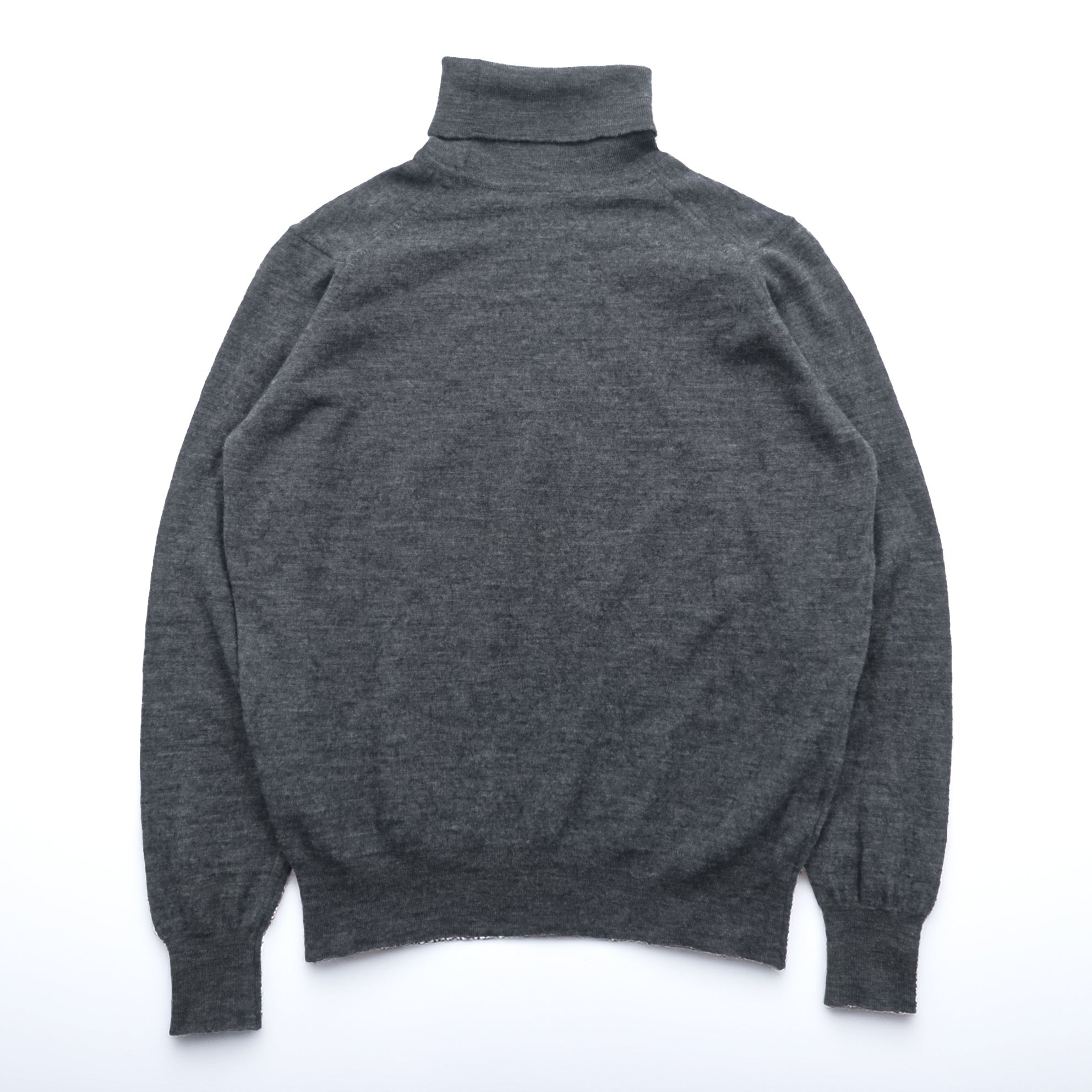 JOHN SMEDLEY 英国製 メリノウール タートルネック ニット セーター S グレー EXTRAFINE MERINO WOOL イギリス製
