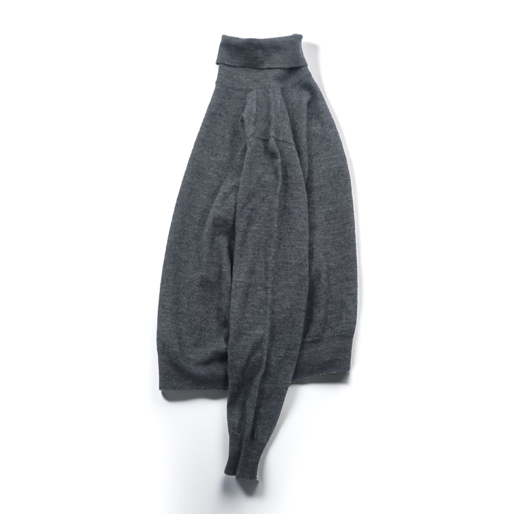 JOHN SMEDLEY 英国製 メリノウール タートルネック ニット セーター S グレー EXTRAFINE MERINO WOOL イギリス製