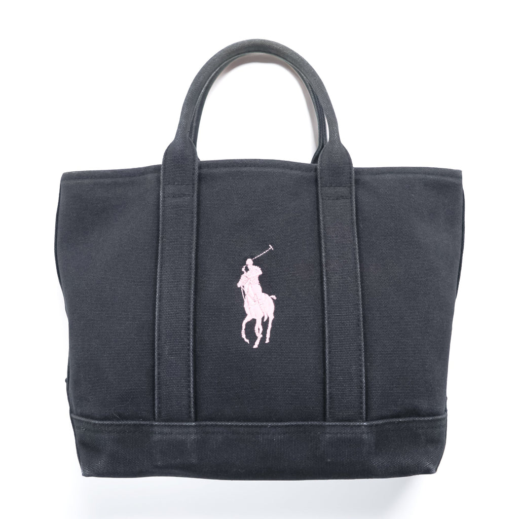 Ralph Lauren Canvas Tote Bag Big Pony Embroidery Cotton