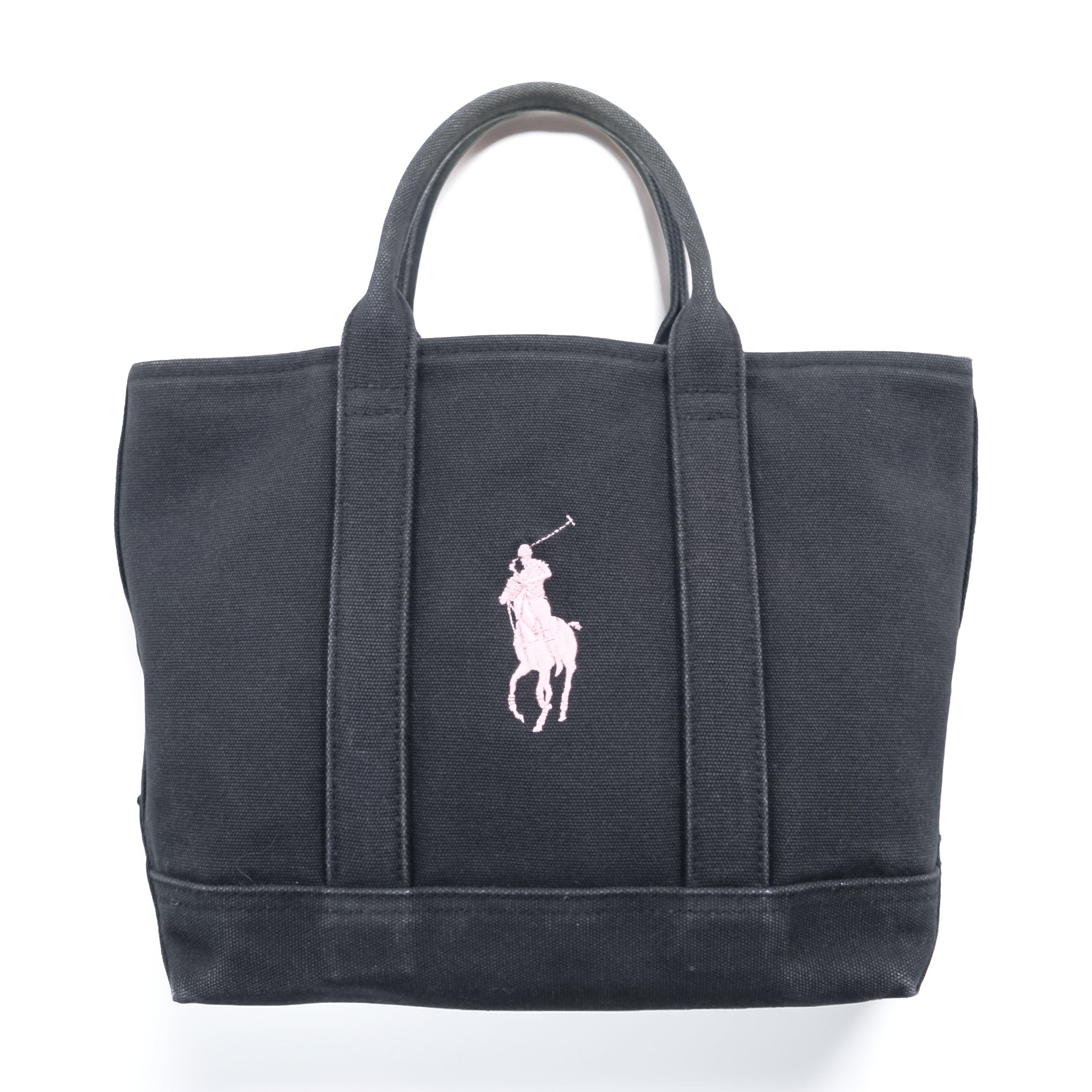 Ralph Lauren Canvas Tote Bag Big Pony Embroidery Cotton