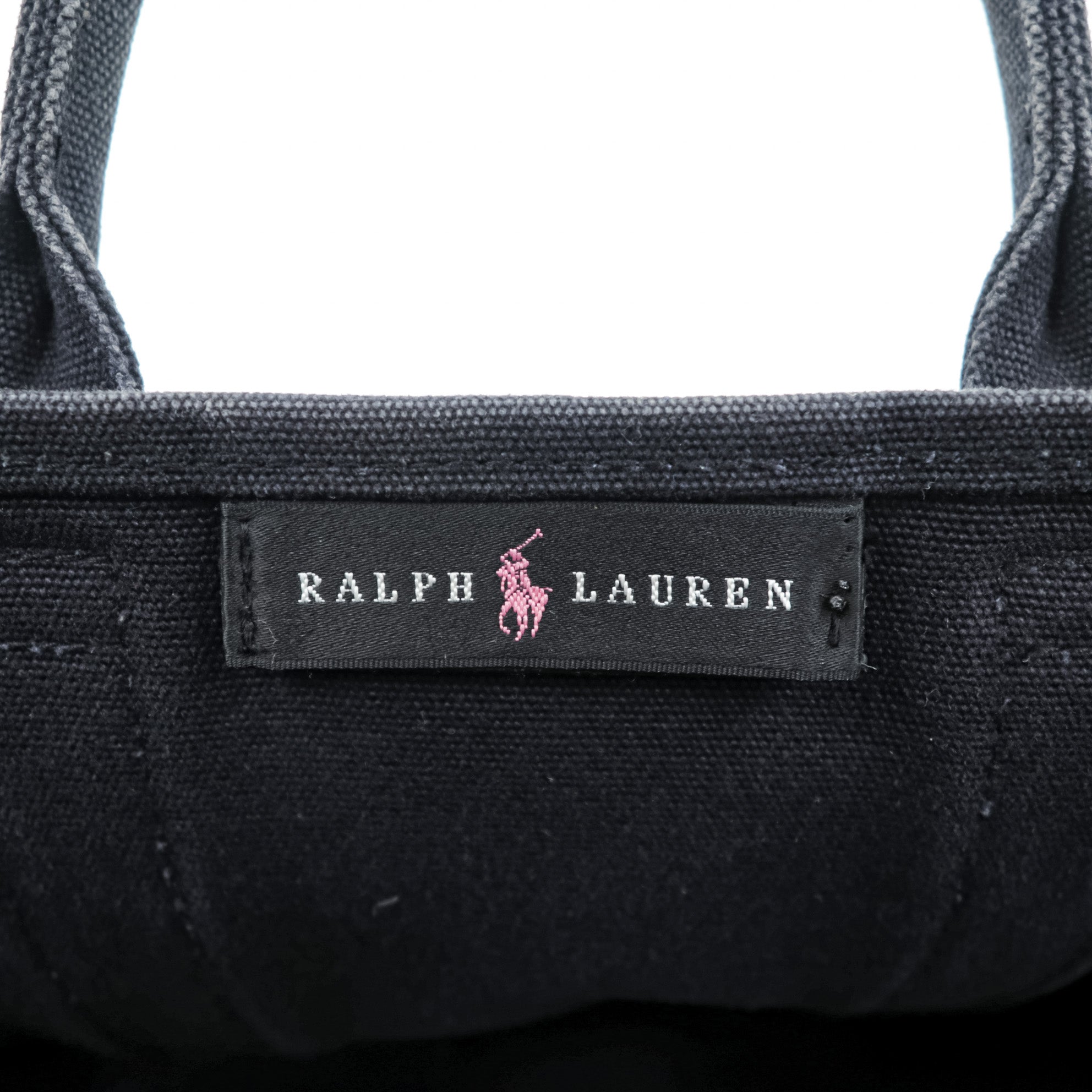 Ralph Lauren Canvas Tote Bag Big Pony Embroidery Cotton