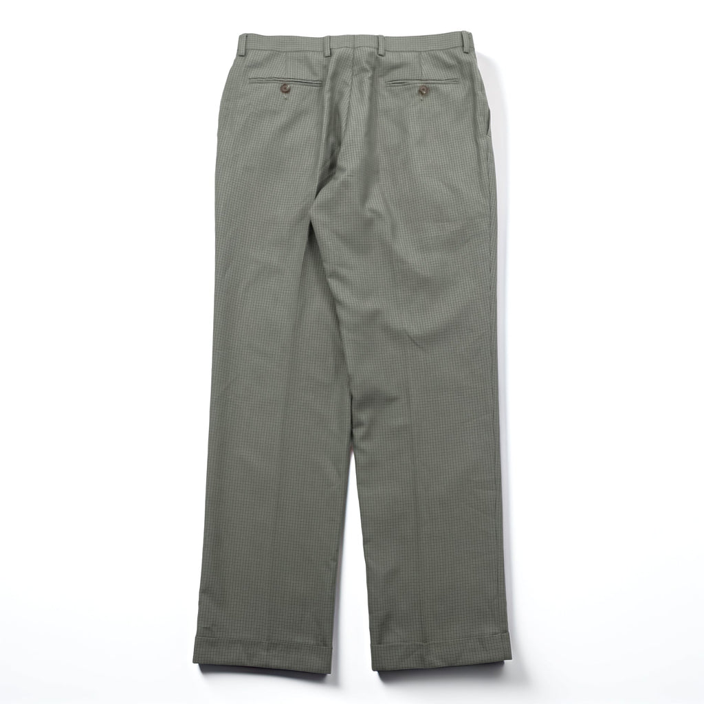 Ralph Lauren 90s Two-Pleat Trousers L Beige Gun Club Check Double Cuffs