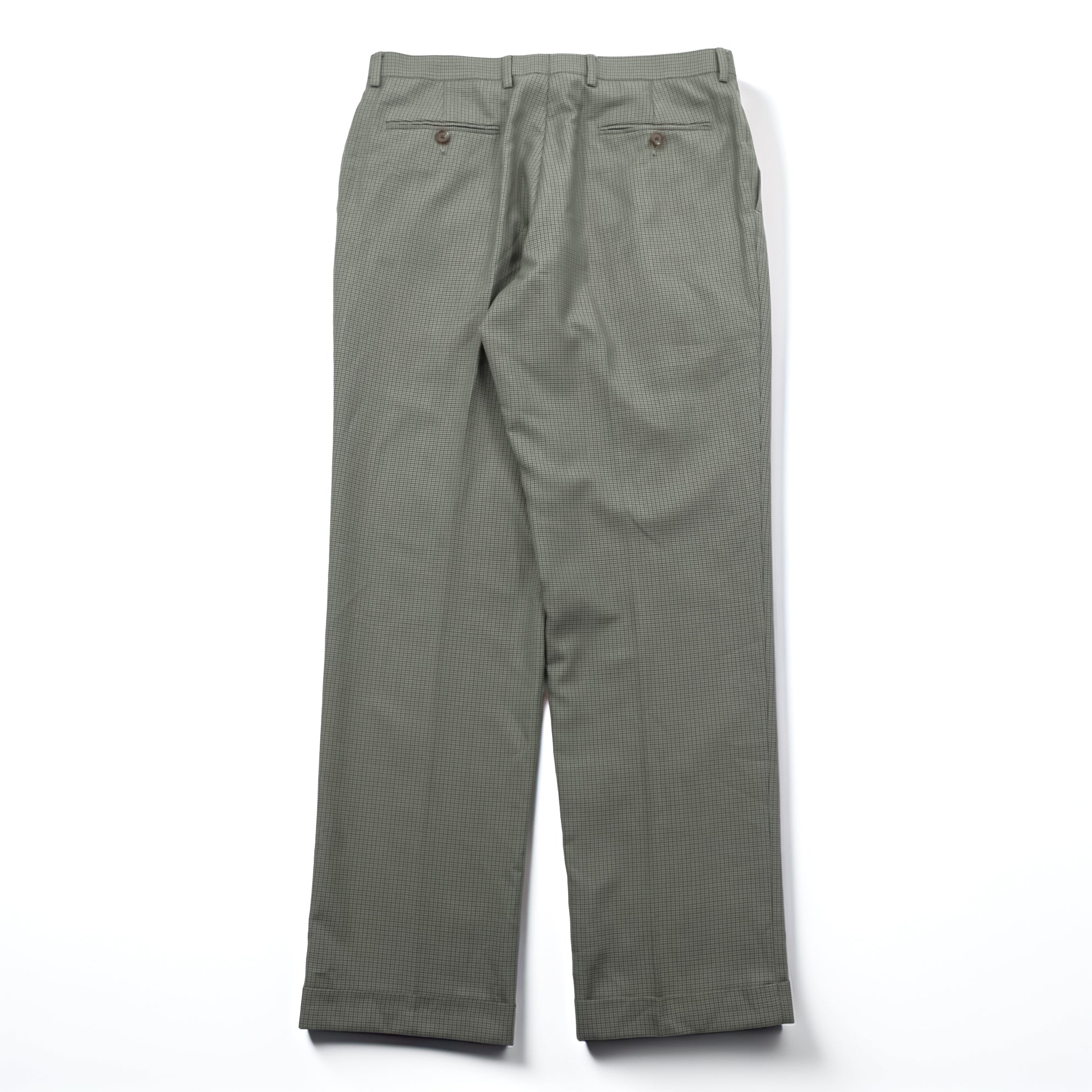 Ralph Lauren 90s Two-Pleat Trousers L Beige Gun Club Check Double Cuffs