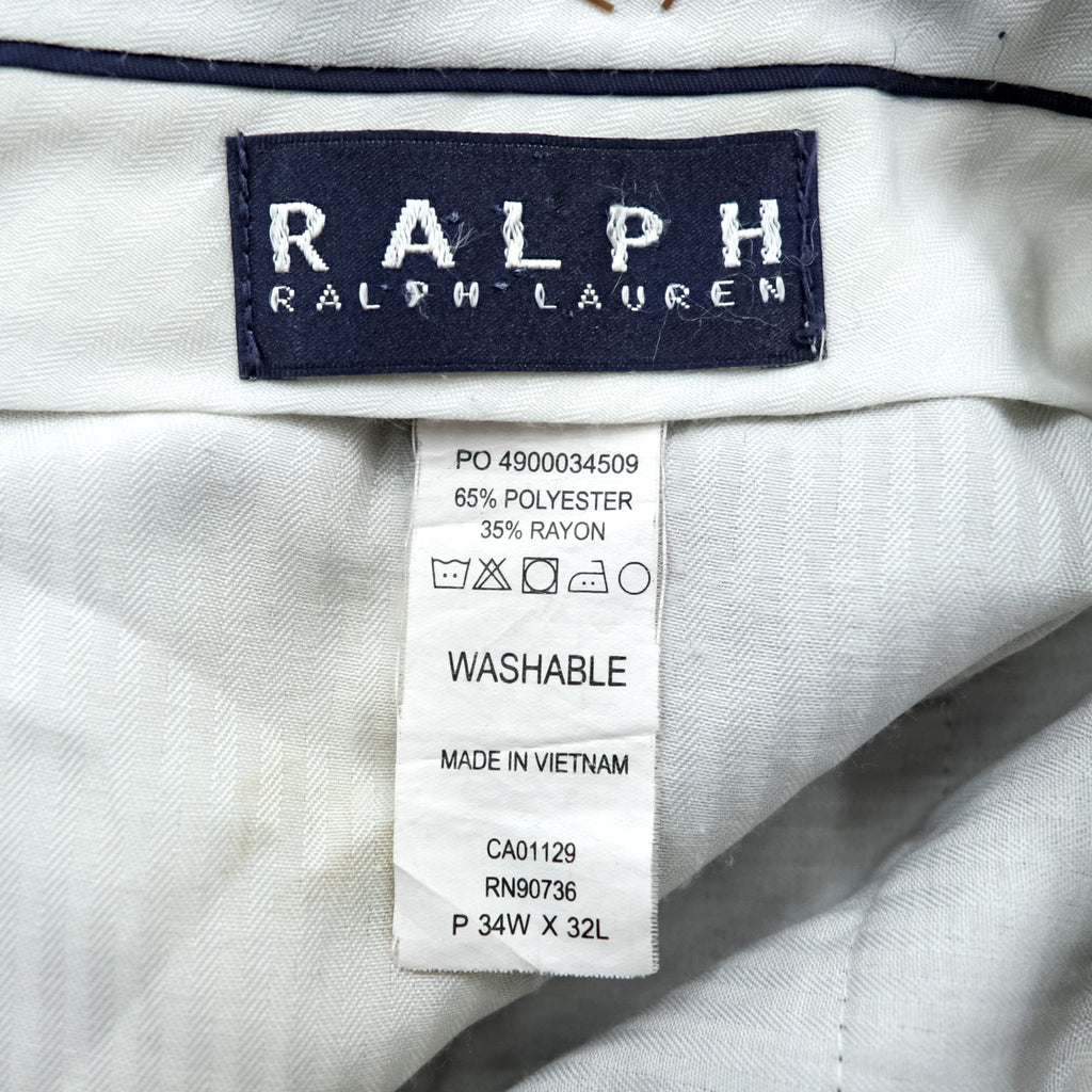 Ralph Lauren 90s Two-Pleat Trousers L Beige Gun Club Check Double Cuffs