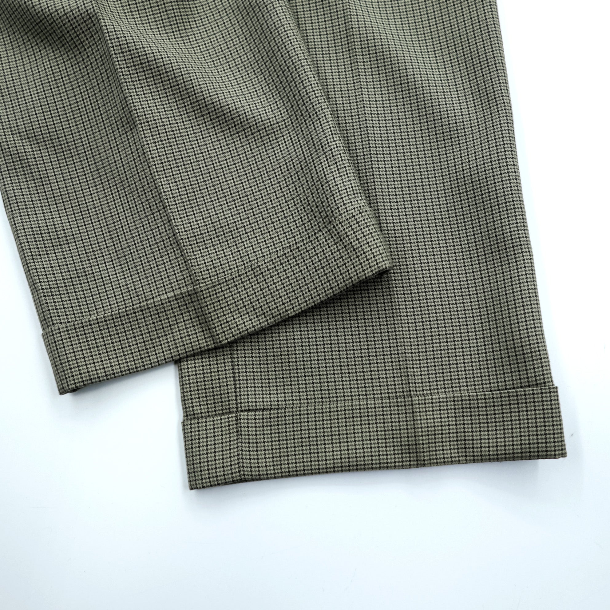 Ralph Lauren 90s Two-Pleat Trousers L Beige Gun Club Check Double Cuffs