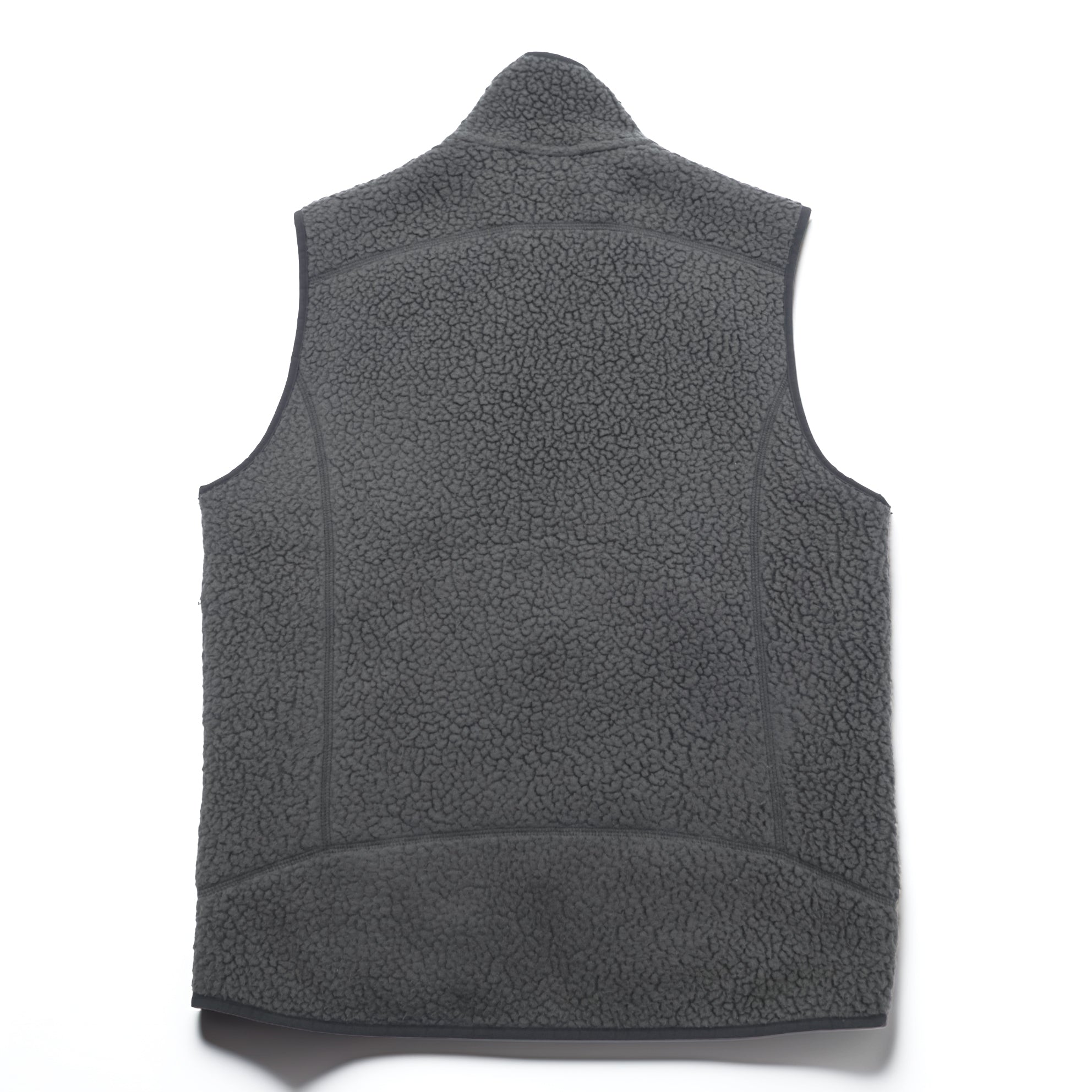 Patagonia Retro Pile Fleece Vest M Grey Boa Fleece Stand Collar Chest Pocket 22820