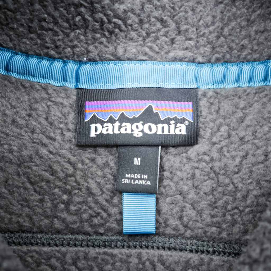 Patagonia Retro Pile Fleece Vest M Grey Boa Fleece Stand Collar Chest Pocket 22820