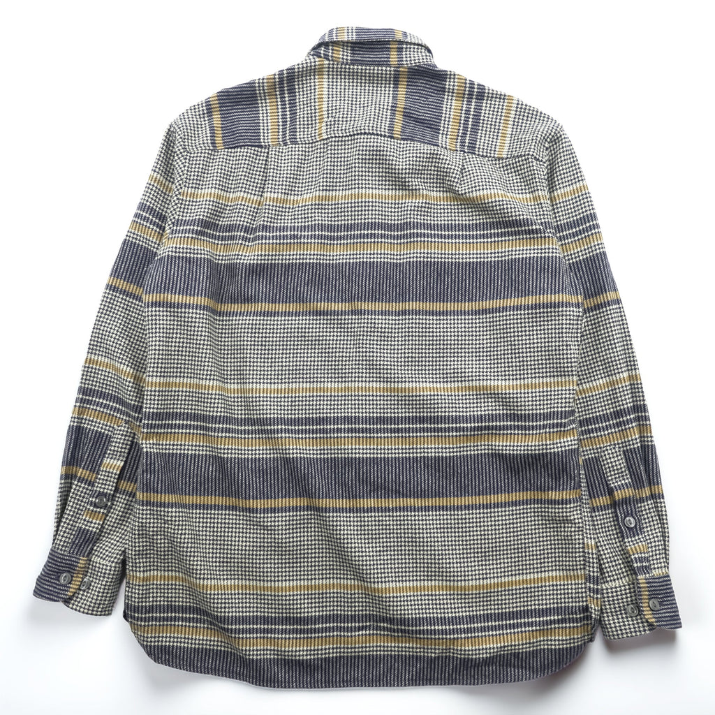PENDLETON Flannel Shirt Long Sleeve Wool Shirt L Plaid Houndstooth BUCKLEY Chest Pocket