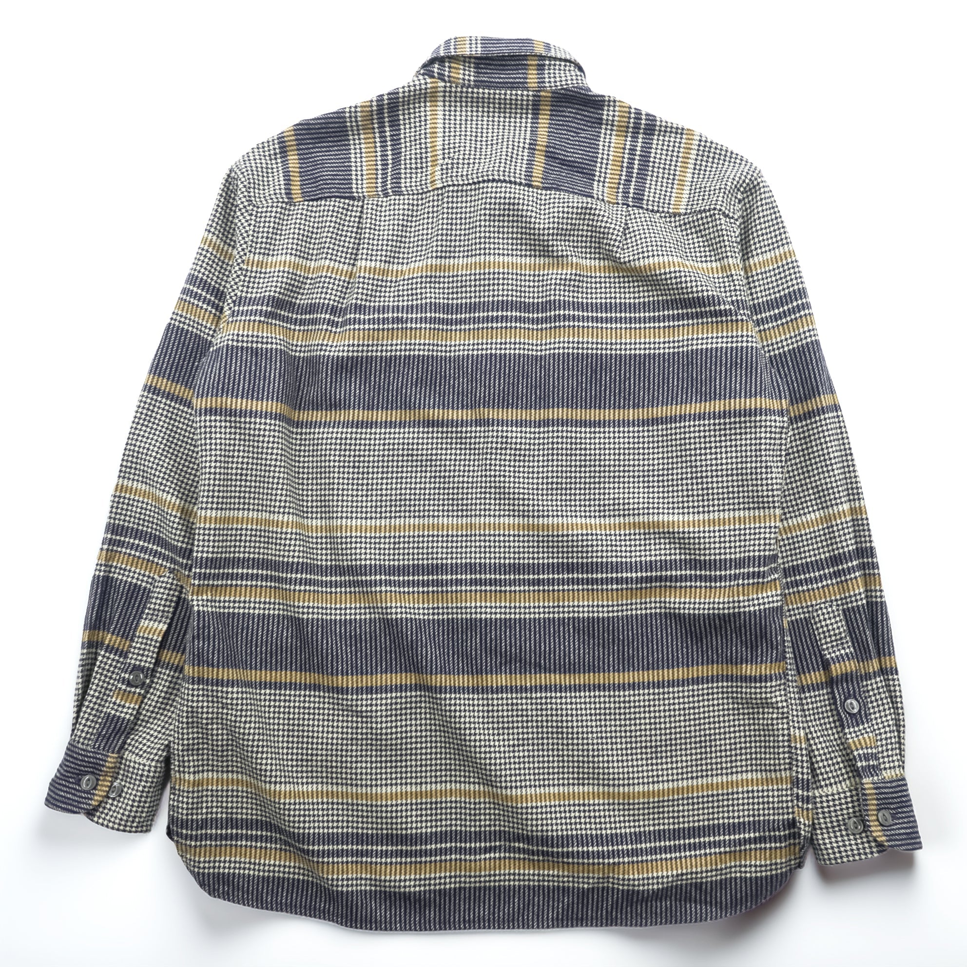 PENDLETON Flannel Shirt Long Sleeve Wool Shirt L Plaid Houndstooth BUCKLEY Chest Pocket