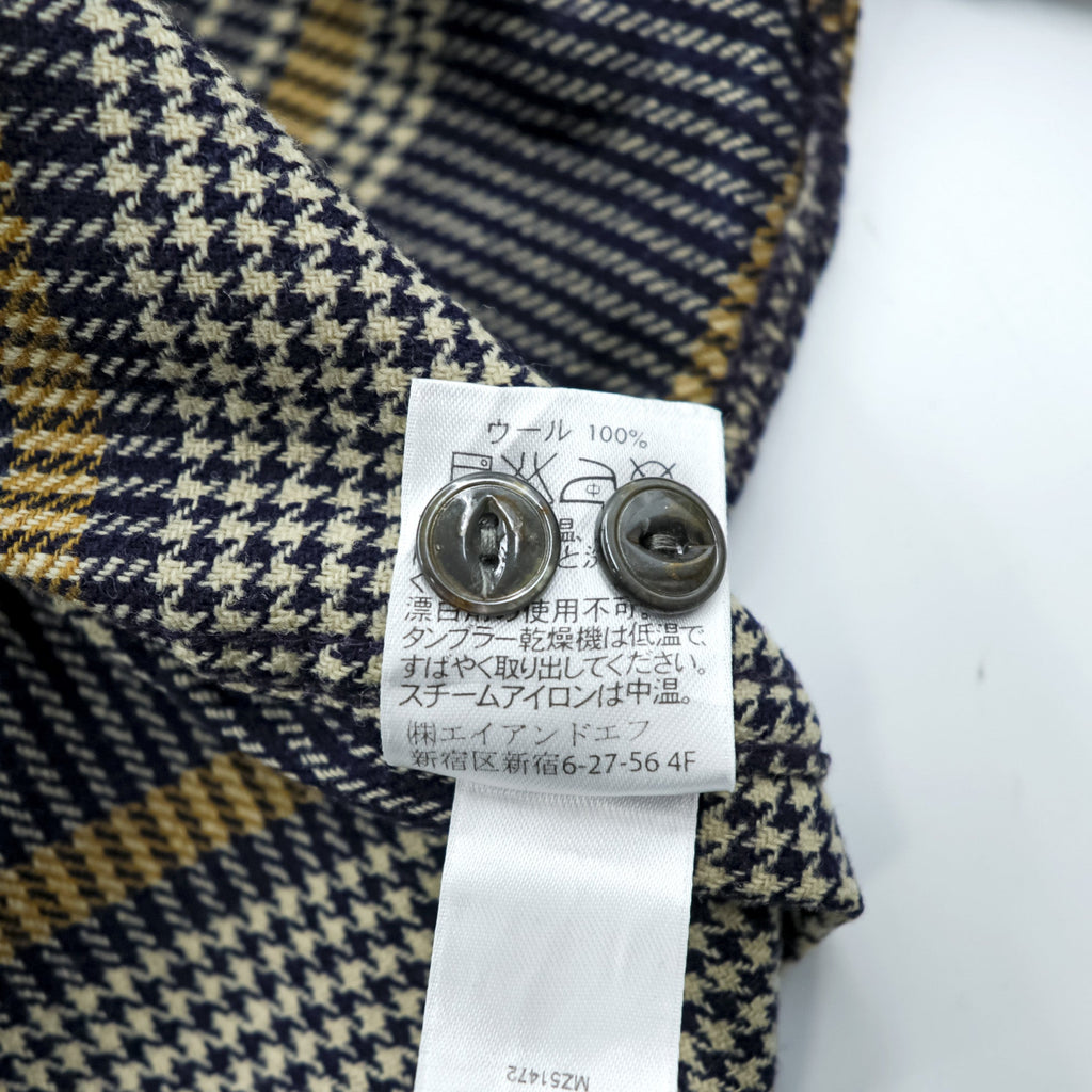 PENDLETON Flannel Shirt Long Sleeve Wool Shirt L Plaid Houndstooth BUCKLEY Chest Pocket