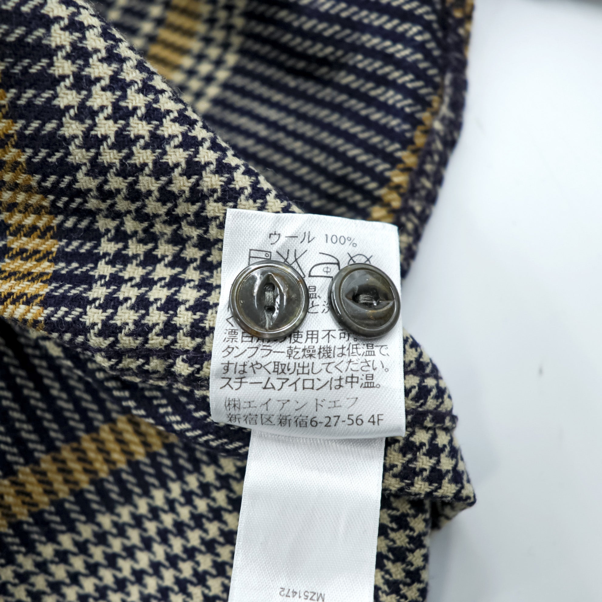 PENDLETON Flannel Shirt Long Sleeve Wool Shirt L Plaid Houndstooth BUCKLEY Chest Pocket