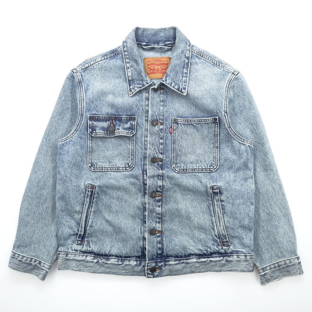 Levi's Vintage Finish Denim Trucker Jacket G Jean M Indigo Light Blue STOCK TRUCKER JACKET A2662