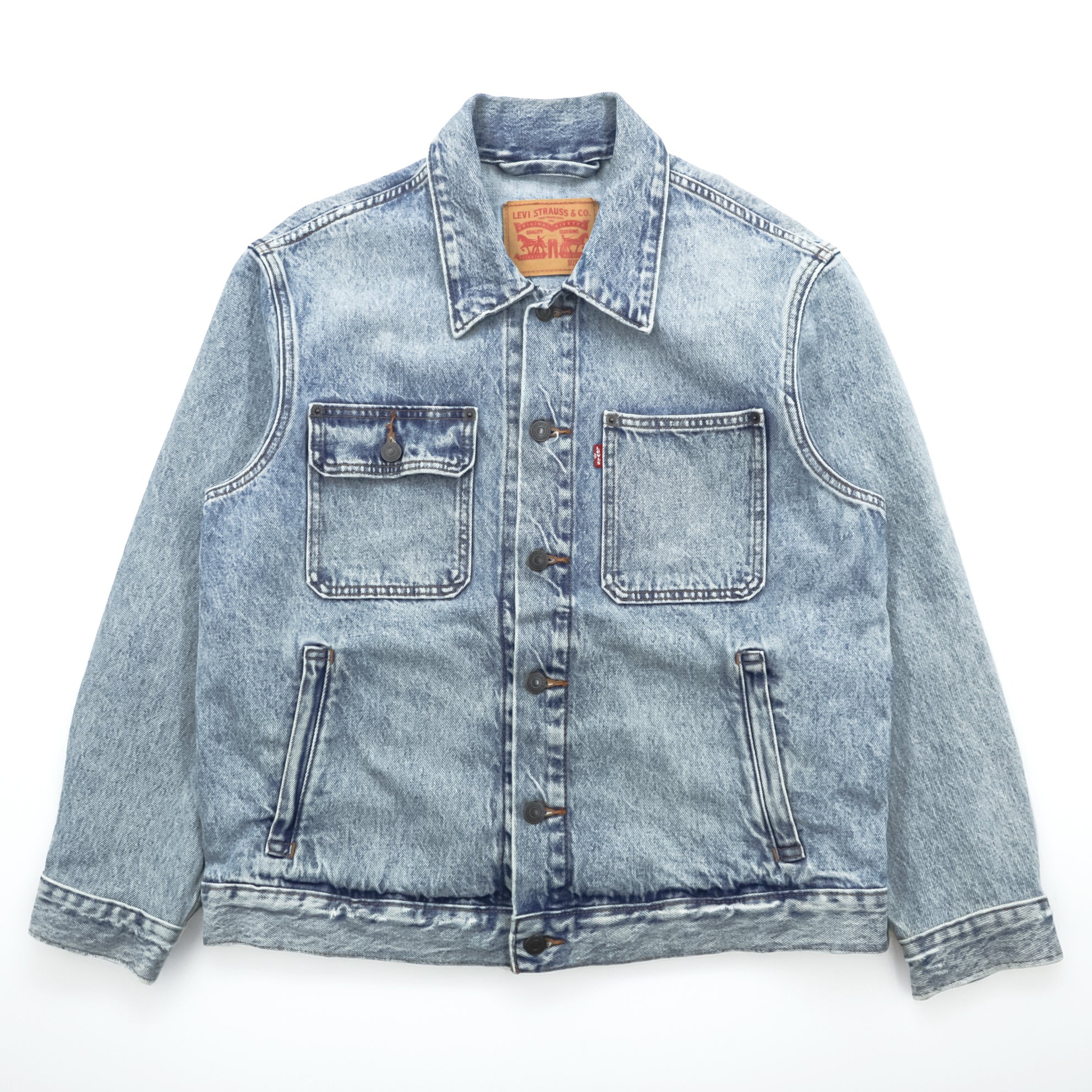Levi's Vintage Finish Denim Trucker Jacket G Jean M Indigo Light Blue STOCK TRUCKER JACKET A2662