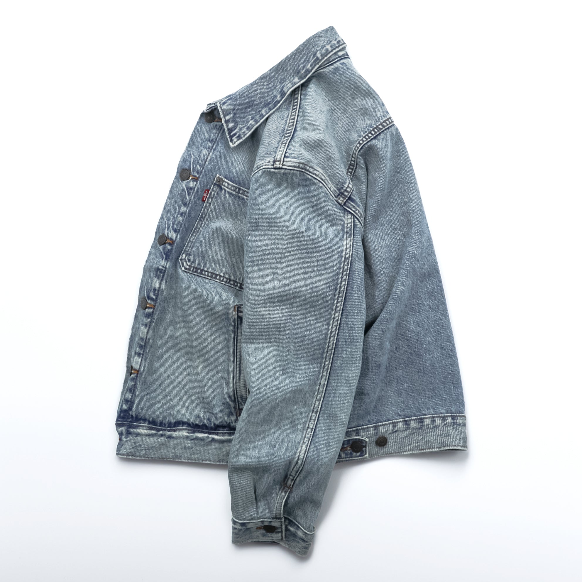 Levi's Vintage Finish Denim Trucker Jacket G Jean M Indigo Light Blue STOCK TRUCKER JACKET A2662