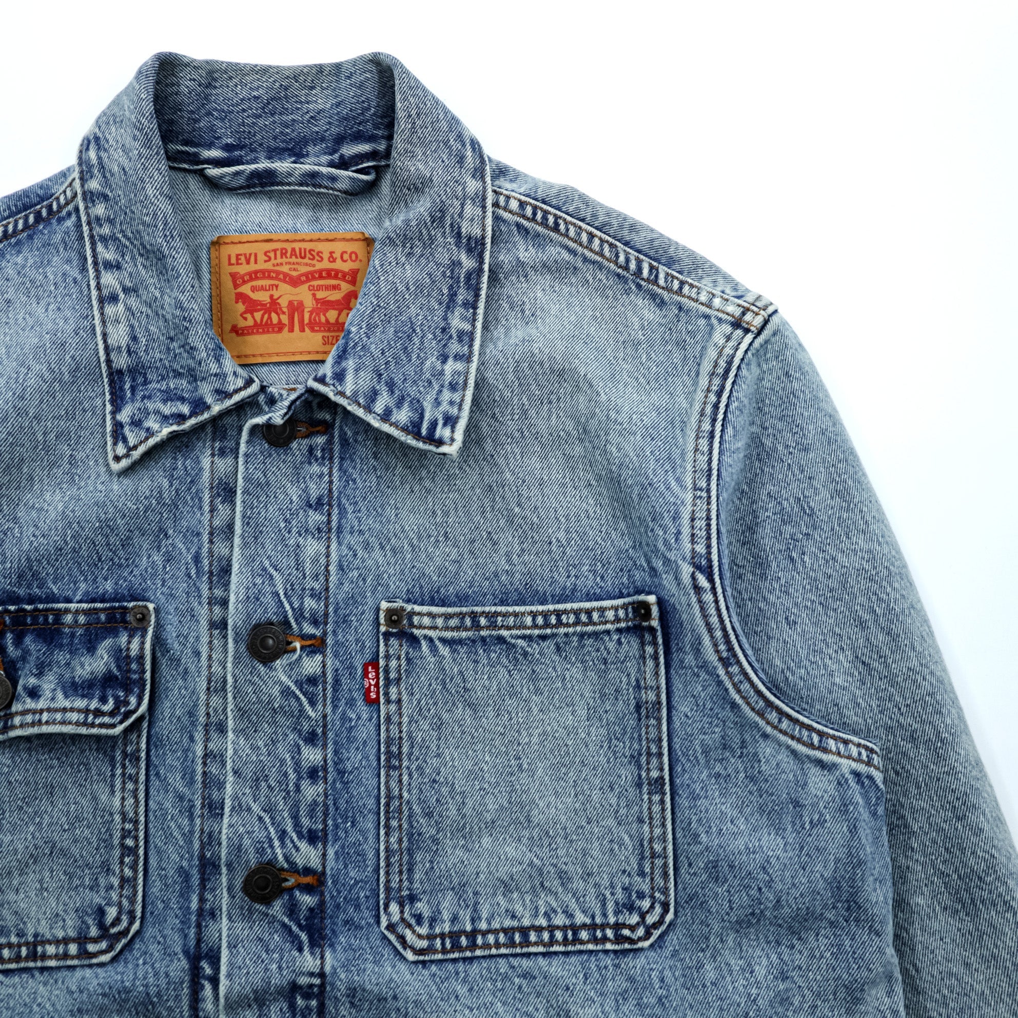 Levi's Vintage Finish Denim Trucker Jacket G Jean M Indigo Light Blue STOCK TRUCKER JACKET A2662