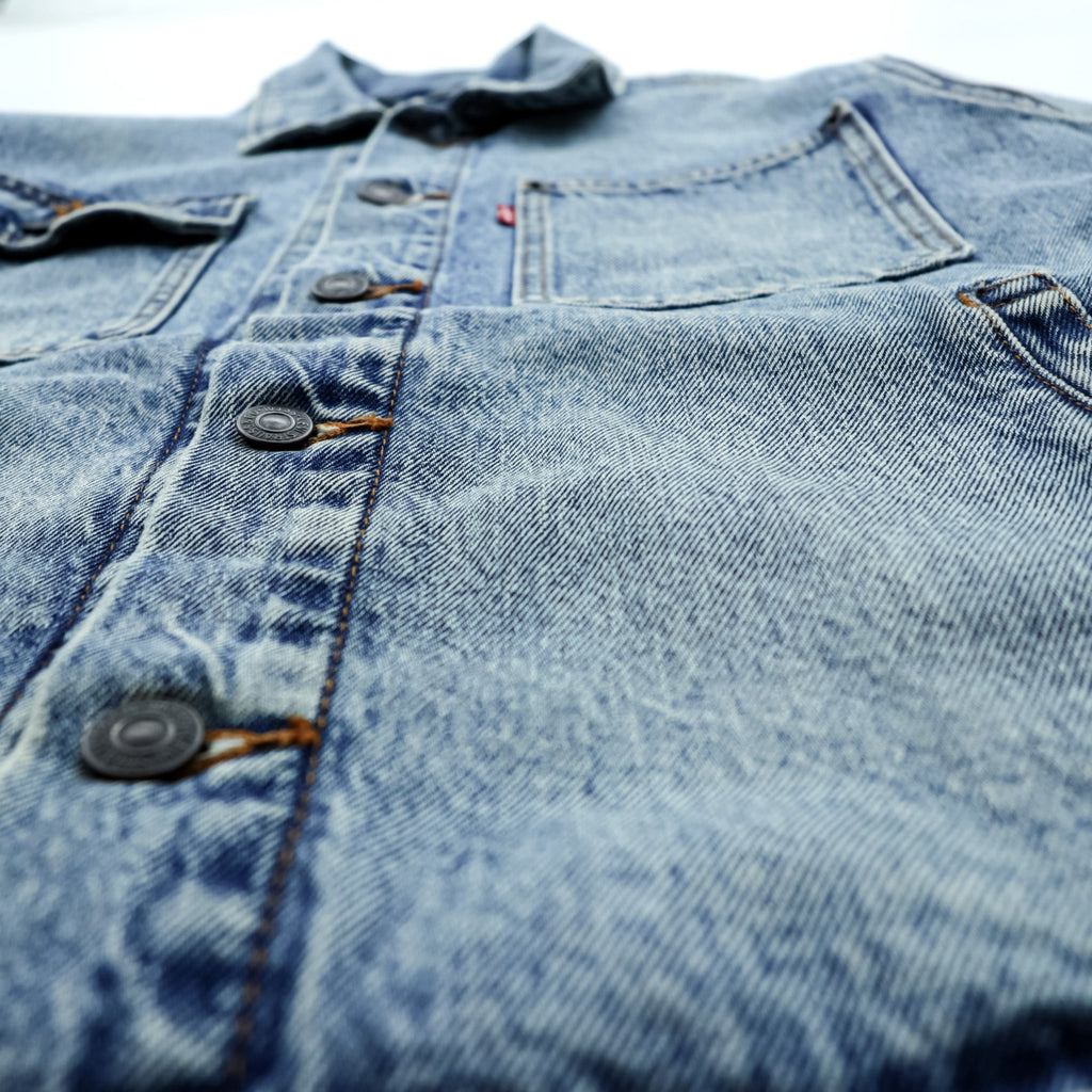 Levi's Vintage Finish Denim Trucker Jacket G Jean M Indigo Light Blue STOCK TRUCKER JACKET A2662