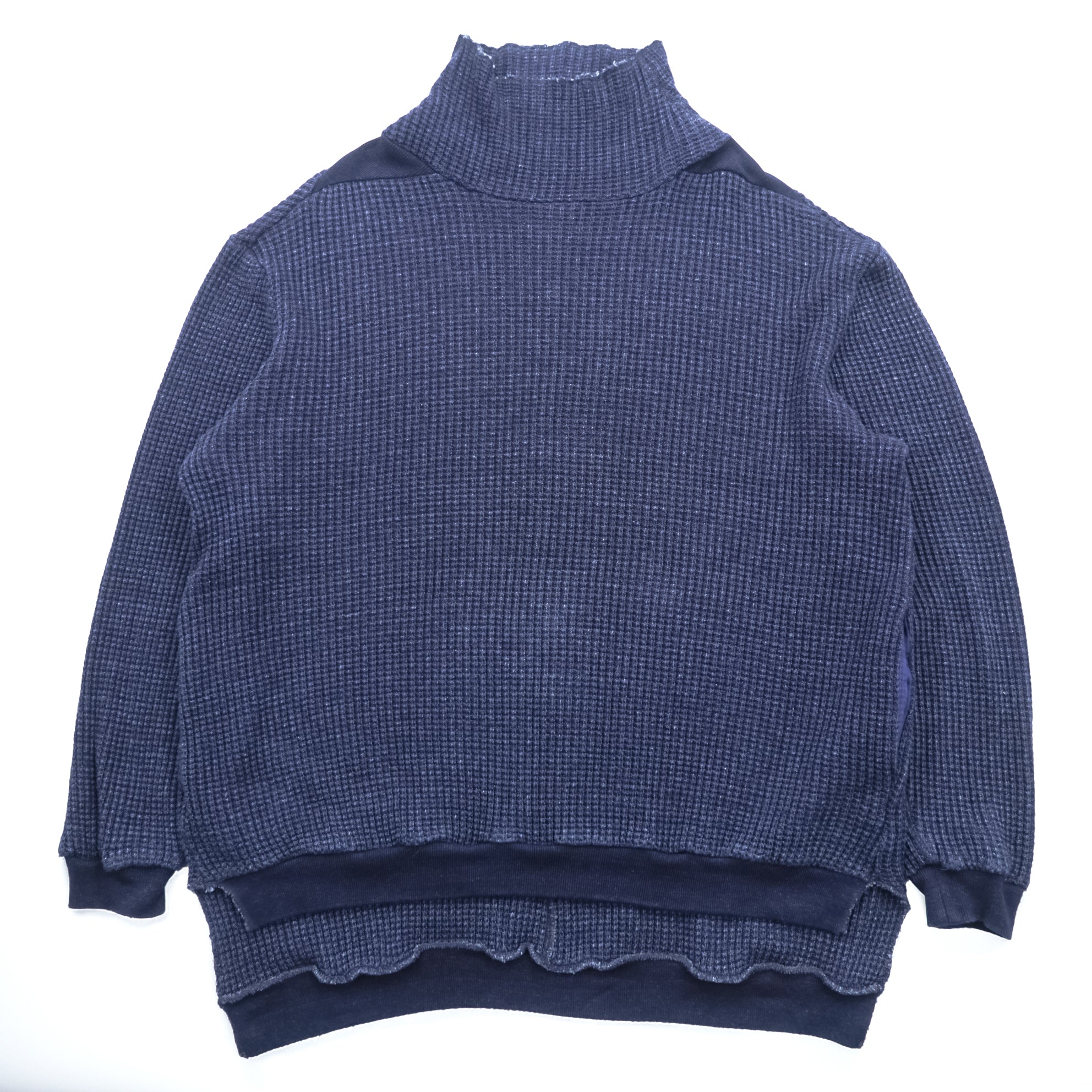 Leh ハイネック サーマル ニット セーター M ネイビー BEATNIK TURTLE SWEATER タートルネック サイドポケット LEH 597 日本製