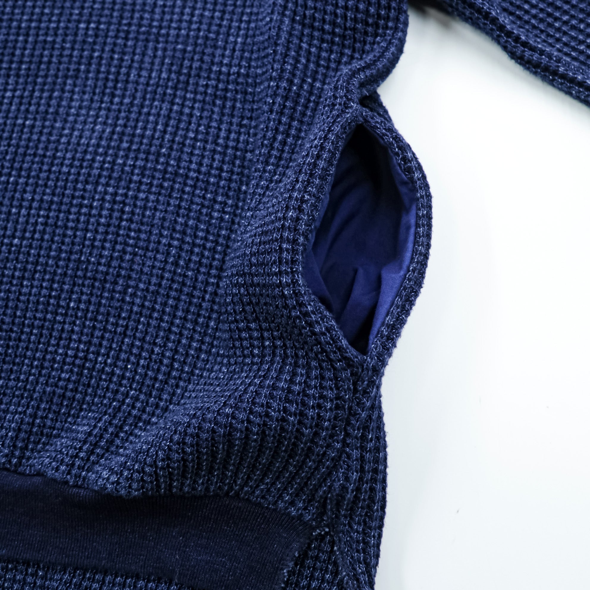 Leh ハイネック サーマル ニット セーター M ネイビー BEATNIK TURTLE SWEATER タートルネック サイドポケット LEH 597 日本製