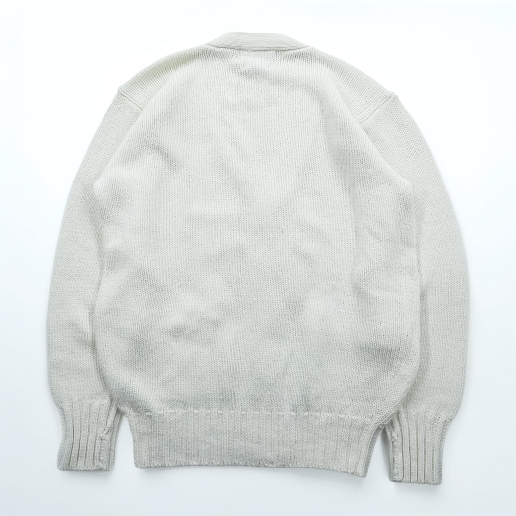 Polo Ralph Lauren 90s Knit V-Neck Cardigan S White Cotton Pockets Unused