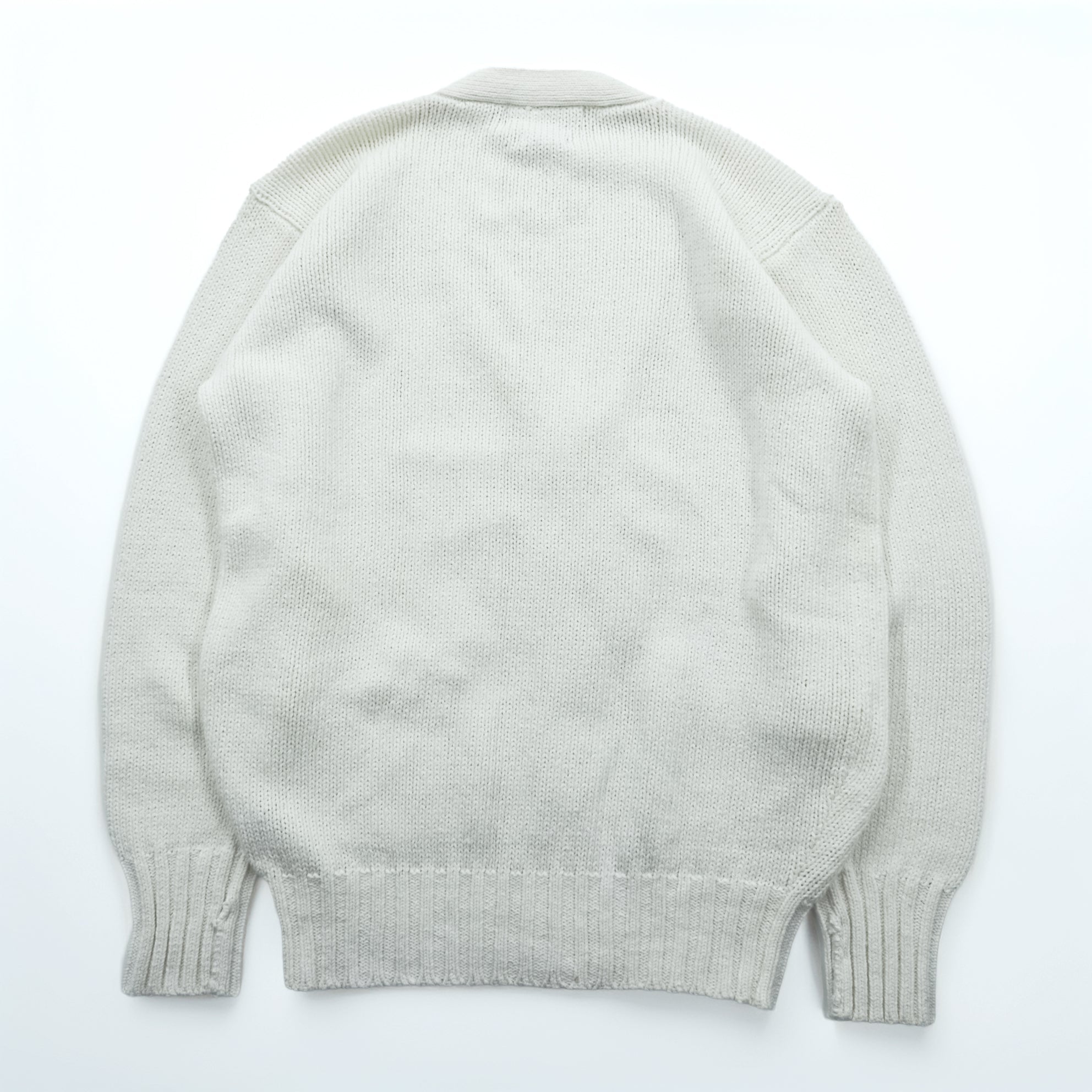 Polo Ralph Lauren 90s Knit V-Neck Cardigan S White Cotton Pockets Unused