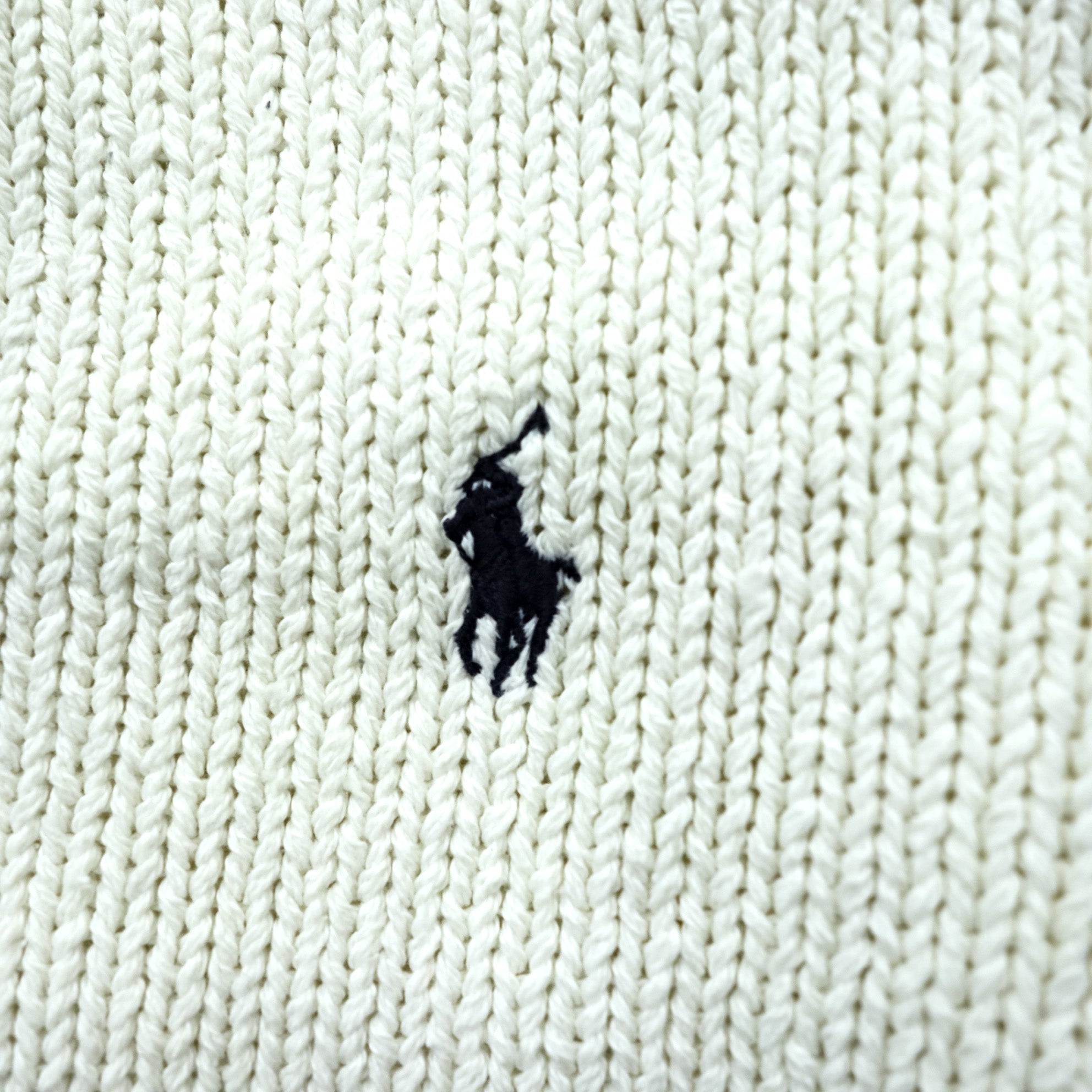 Polo Ralph Lauren 90s Knit V-Neck Cardigan S White Cotton Pockets Unused