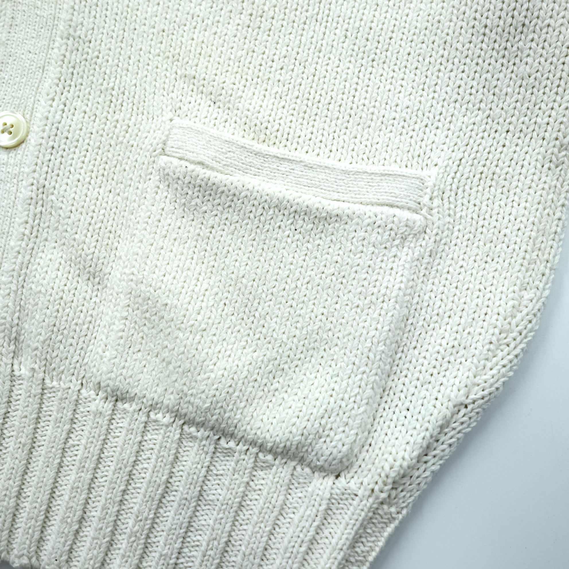 Polo Ralph Lauren 90s Knit V-Neck Cardigan S White Cotton Pockets Unused