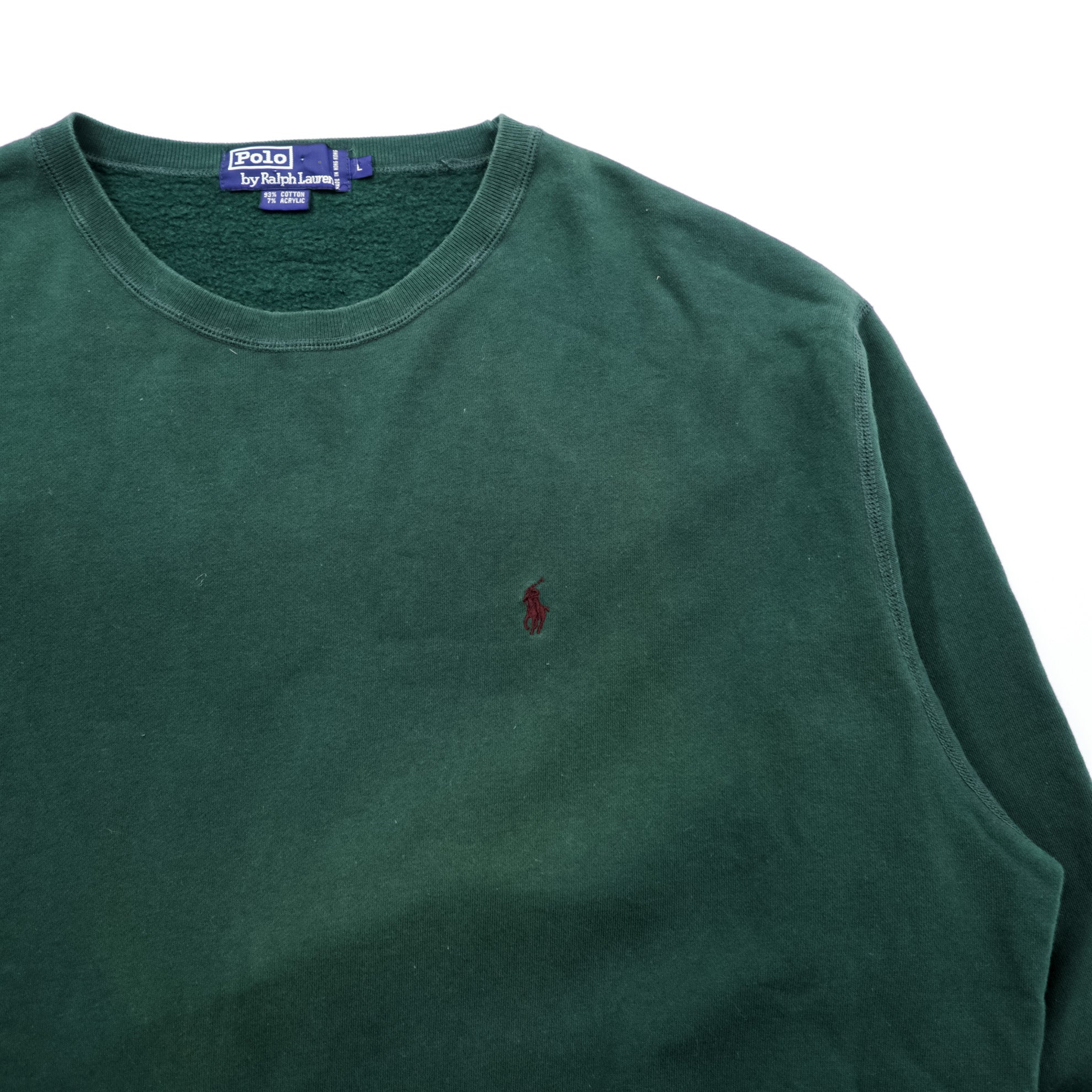 Polo Ralph Lauren 90年代 スウェット トレーナー L グリーン スモールポニー ロゴ 刺繍