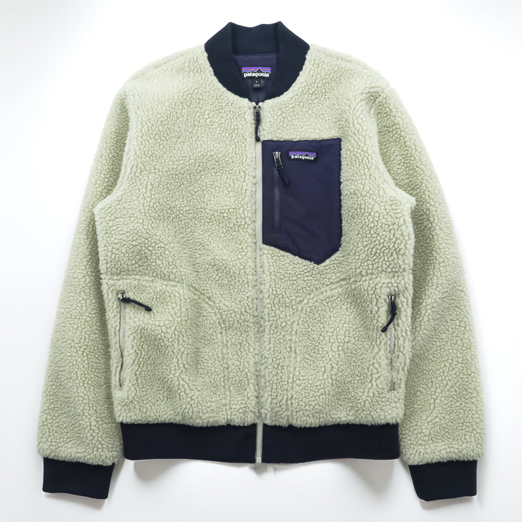 Patagonia Retro-X Discontinued Bomber Jacket Retro-X Bomber Jkt Boa Fleece Jacket S Natural x Navy 22830