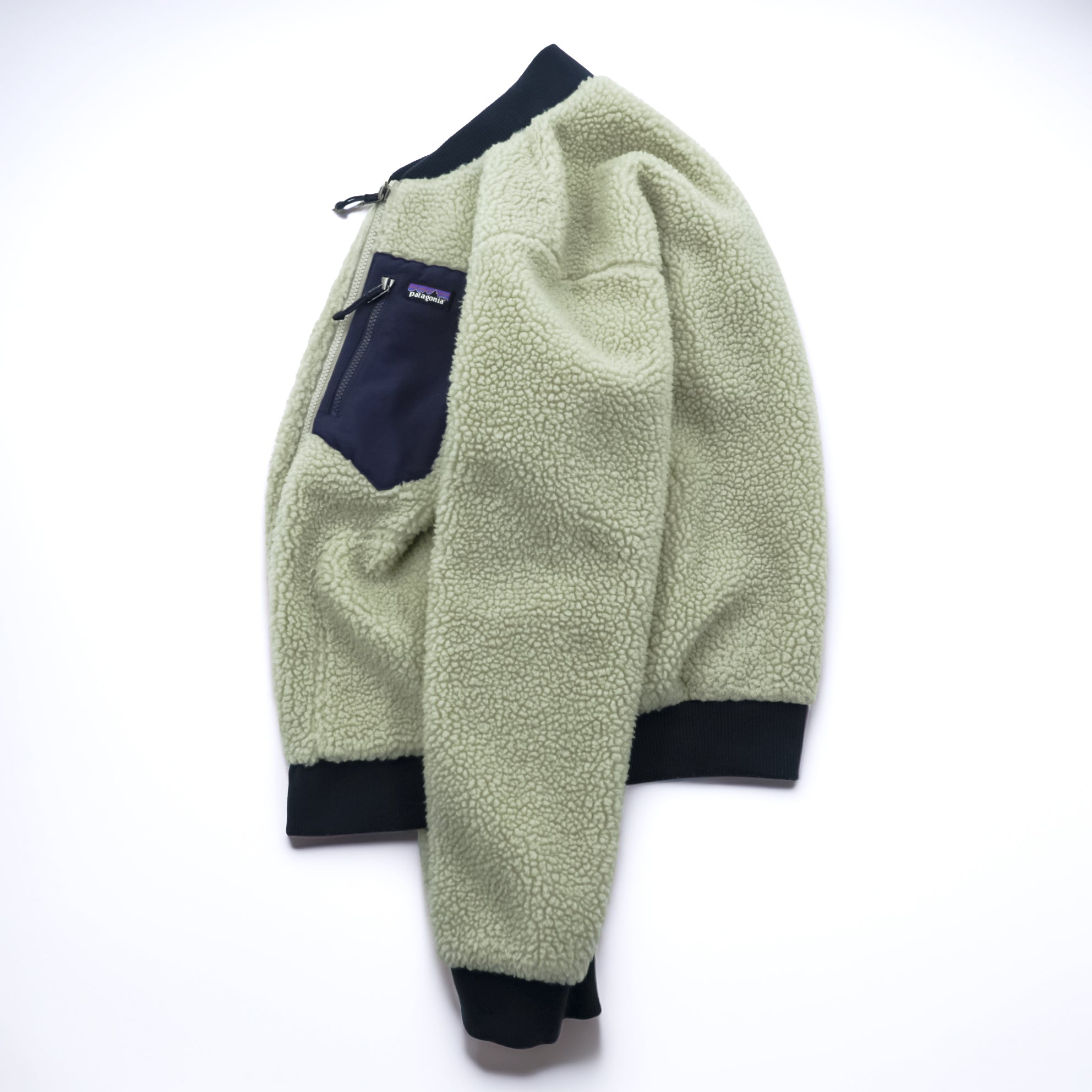 Patagonia Retro-X Discontinued Bomber Jacket Retro-X Bomber Jkt Boa Fleece Jacket S Natural x Navy 22830