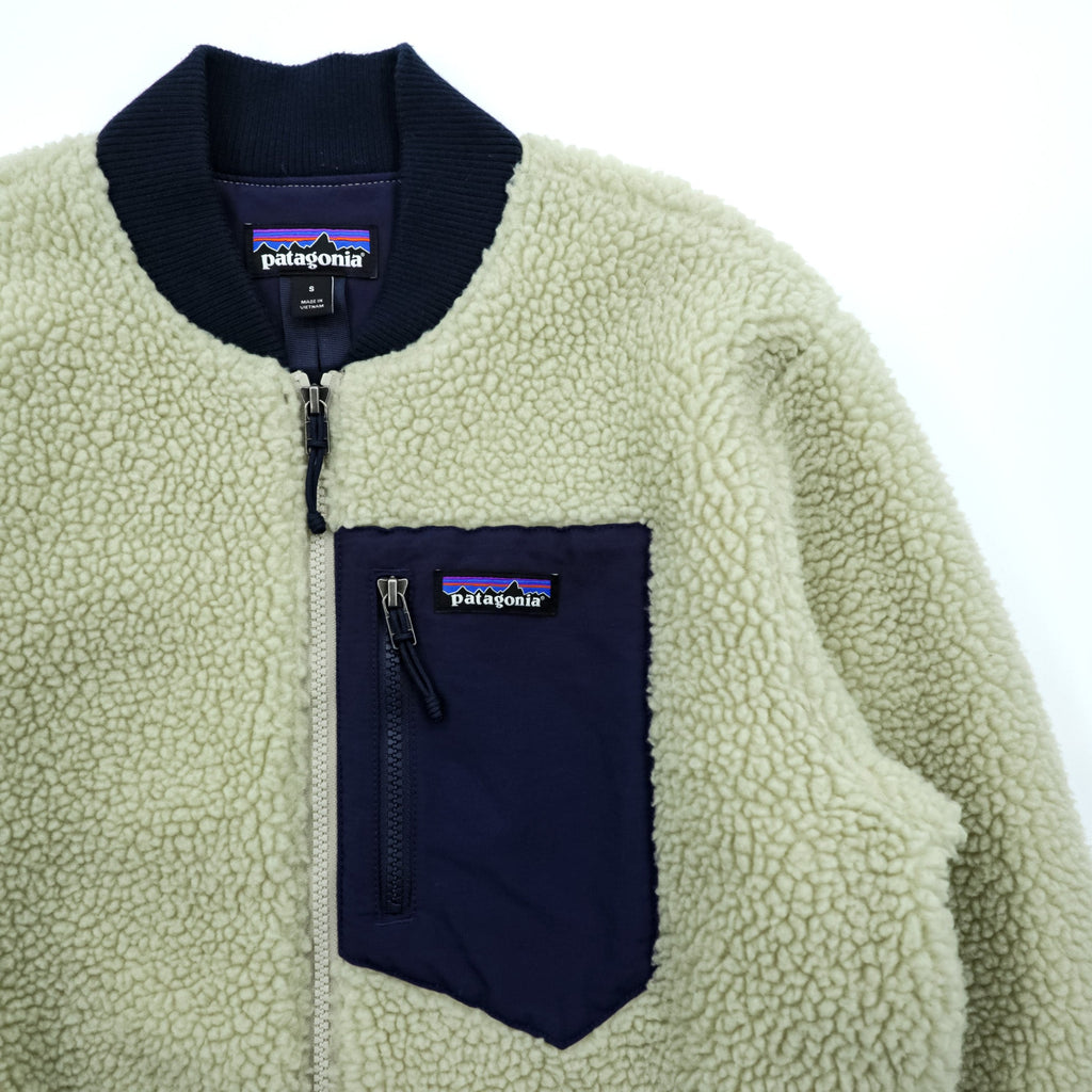 Patagonia Retro-X Discontinued Bomber Jacket Retro-X Bomber Jkt Boa Fleece Jacket S Natural x Navy 22830