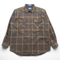 PENDLETON フランネルシャツ 長袖 ウールシャツ XL チェック グリーン FIELD SHIRT USA VIRGIN WOOL 胸ポケット