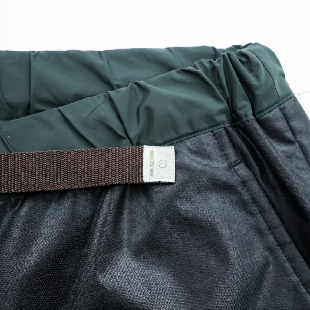 kolor BEACON Padded Coated Belted Pants L Gray Waterproof Outdoor Webbing Belt Wide Tapered 21WBM-P007132 Made in Japan