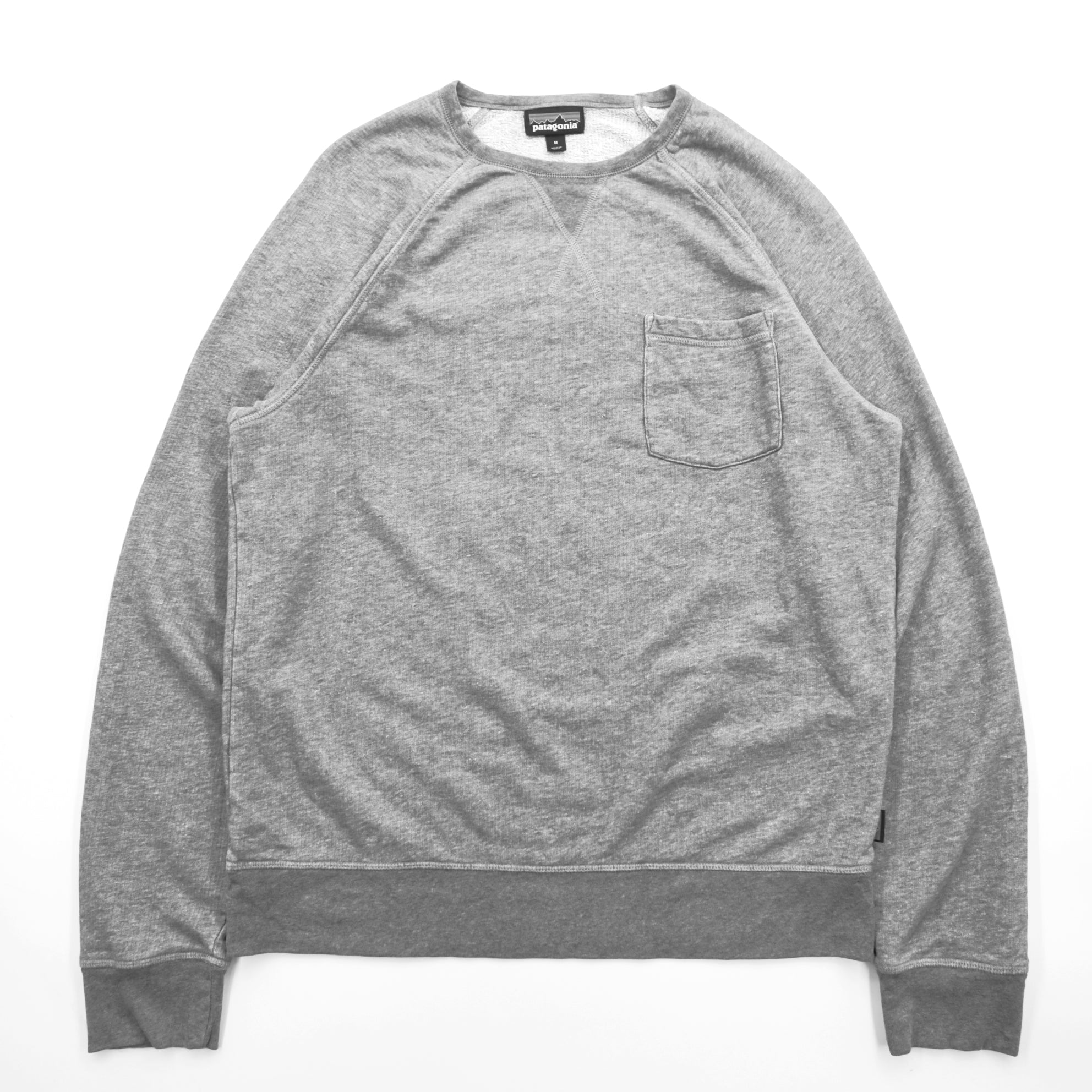 Patagonia Organic Cotton Crew Neck Sweatshirt M Gray Chest Pocket 26375