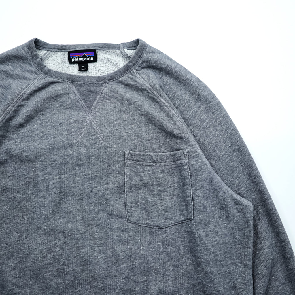 Patagonia Organic Cotton Crew Neck Sweatshirt M Gray Chest Pocket 26375