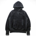EVISU (YAMANE GUARANTEED) ボア フリース パーカー L ブラック プルオーバー フロント カンガルーポケット