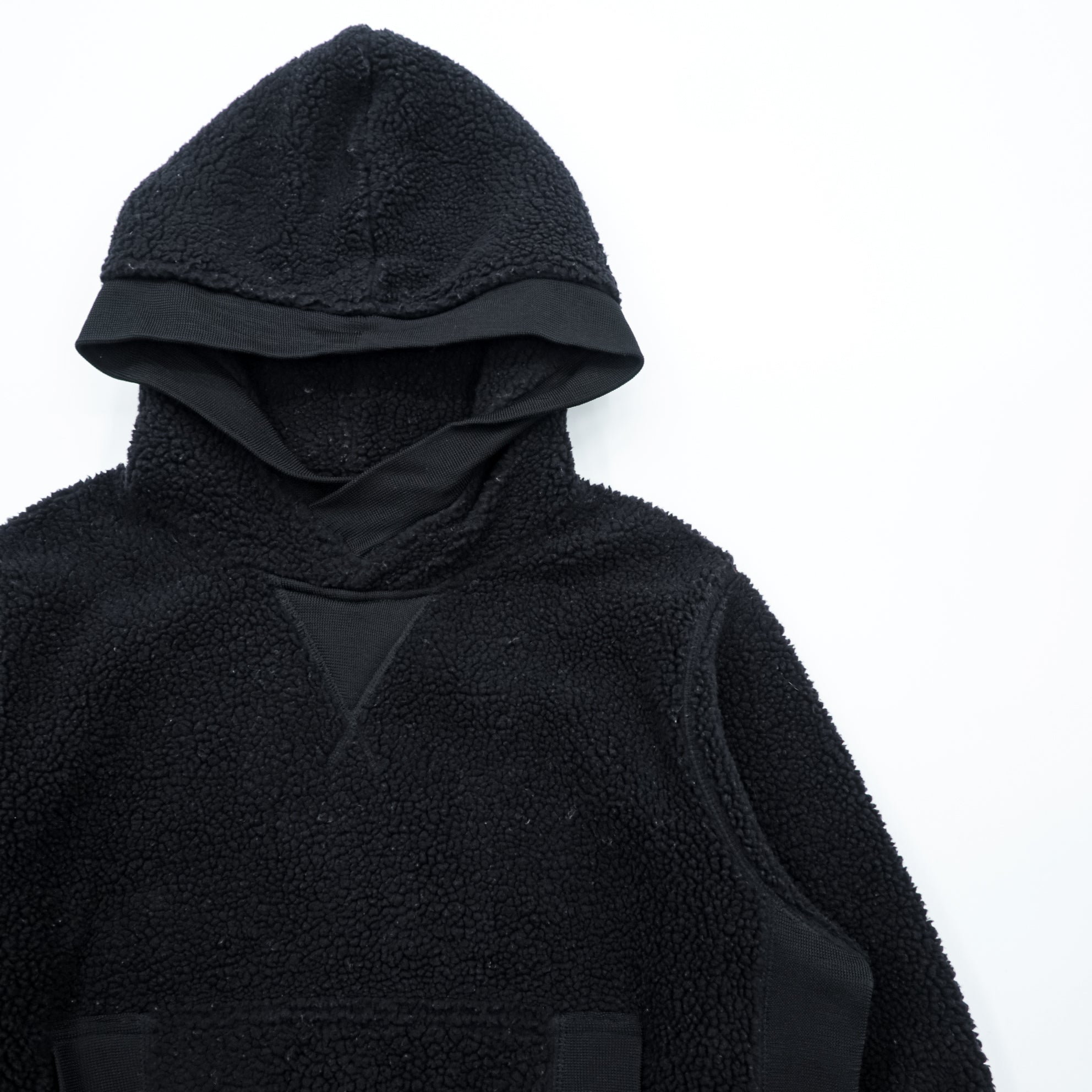 EVISU (YAMANE GUARANTEED) ボア フリース パーカー L ブラック プルオーバー フロント カンガルーポケット