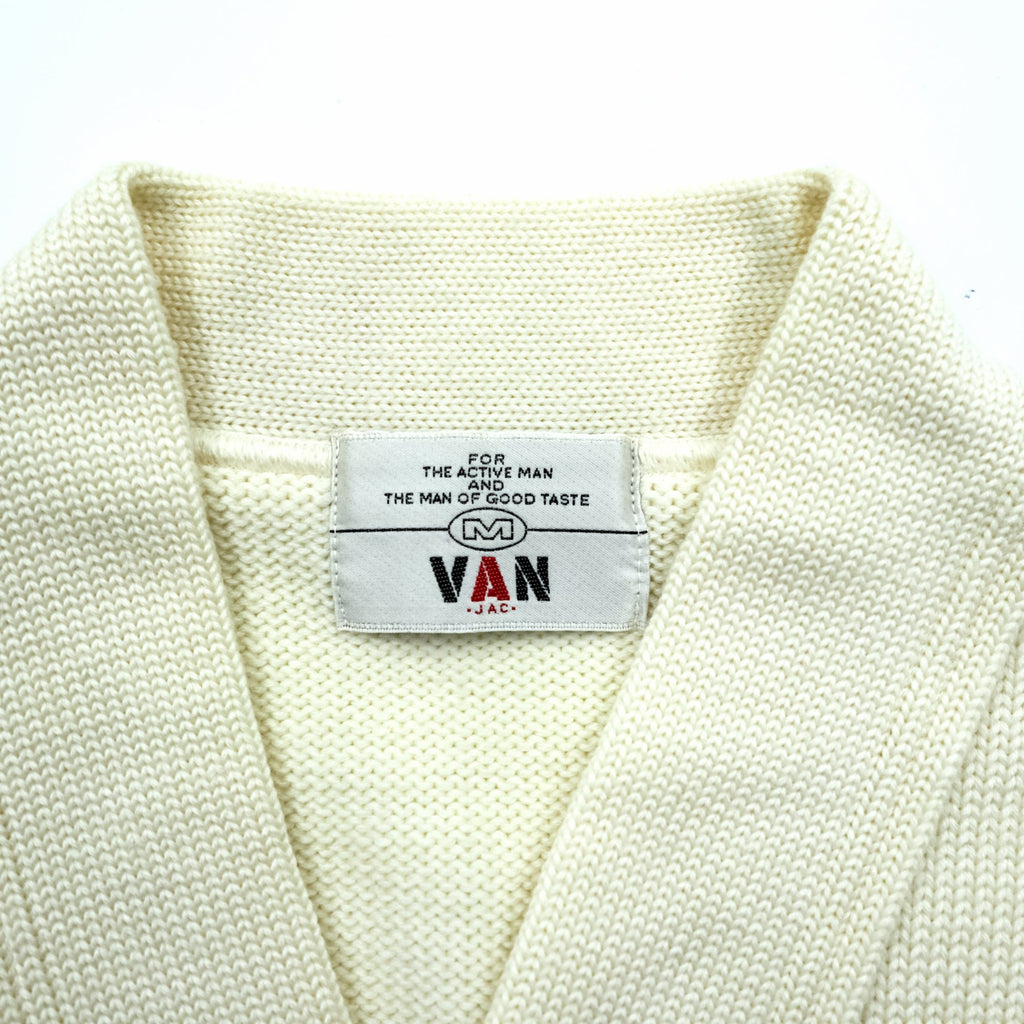 VAN -JAC- 70年代 日本製 ヴィンテージ レタード カーディガン M アイビー ワッペン V ポケット