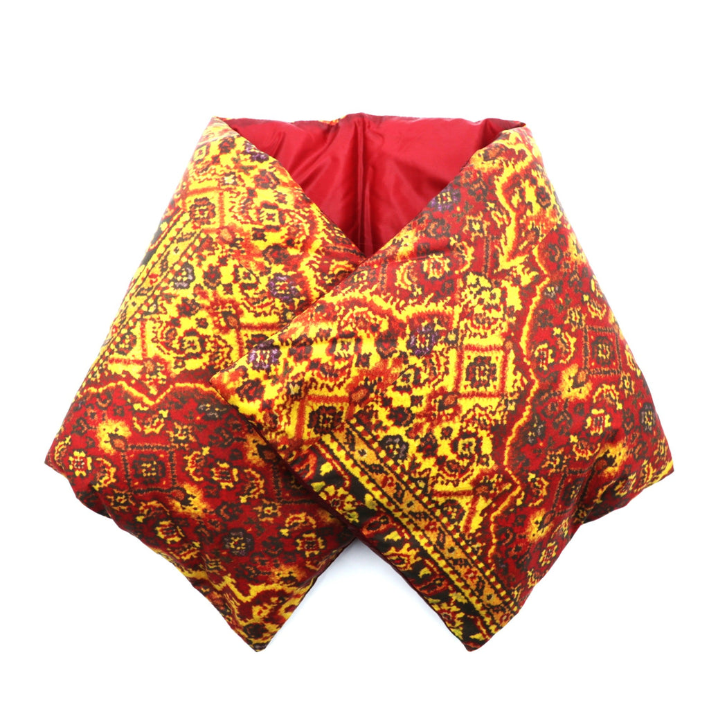FACETASM × Unused Down Muffler Neck Warmer, All-over Native Pattern, Orange Red NA-UN-06