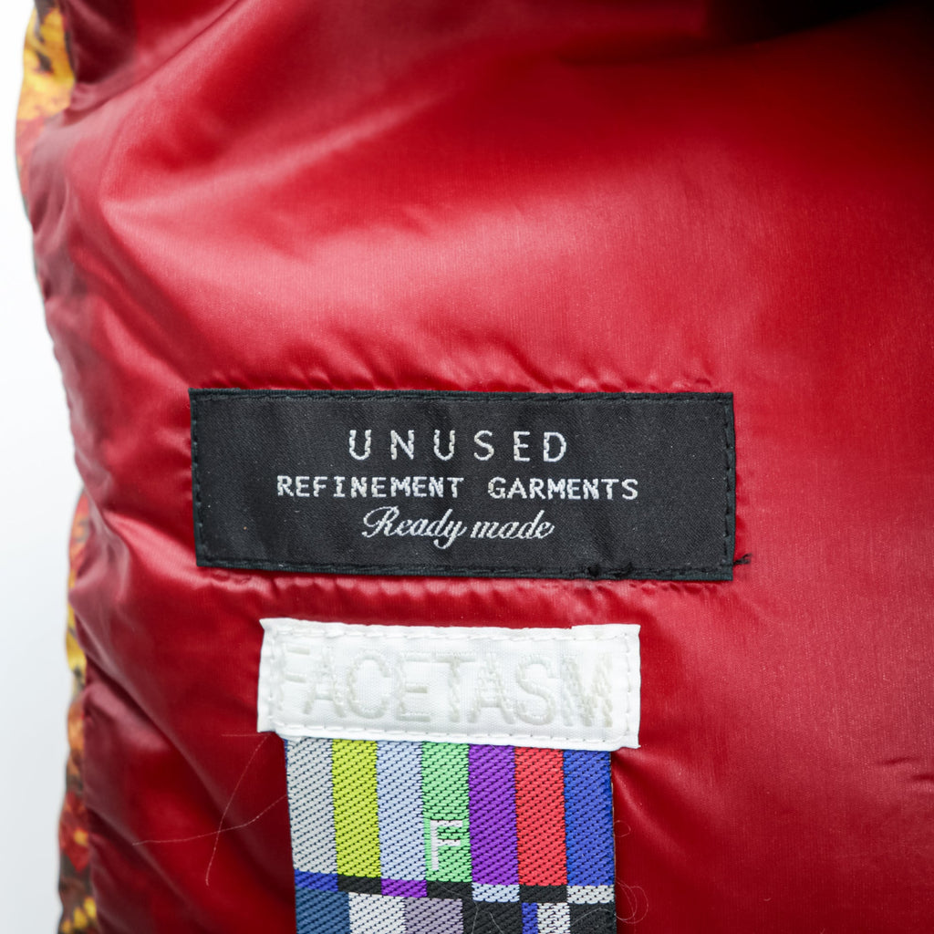 FACETASM × Unused Down Muffler Neck Warmer, All-over Native Pattern, Orange Red NA-UN-06