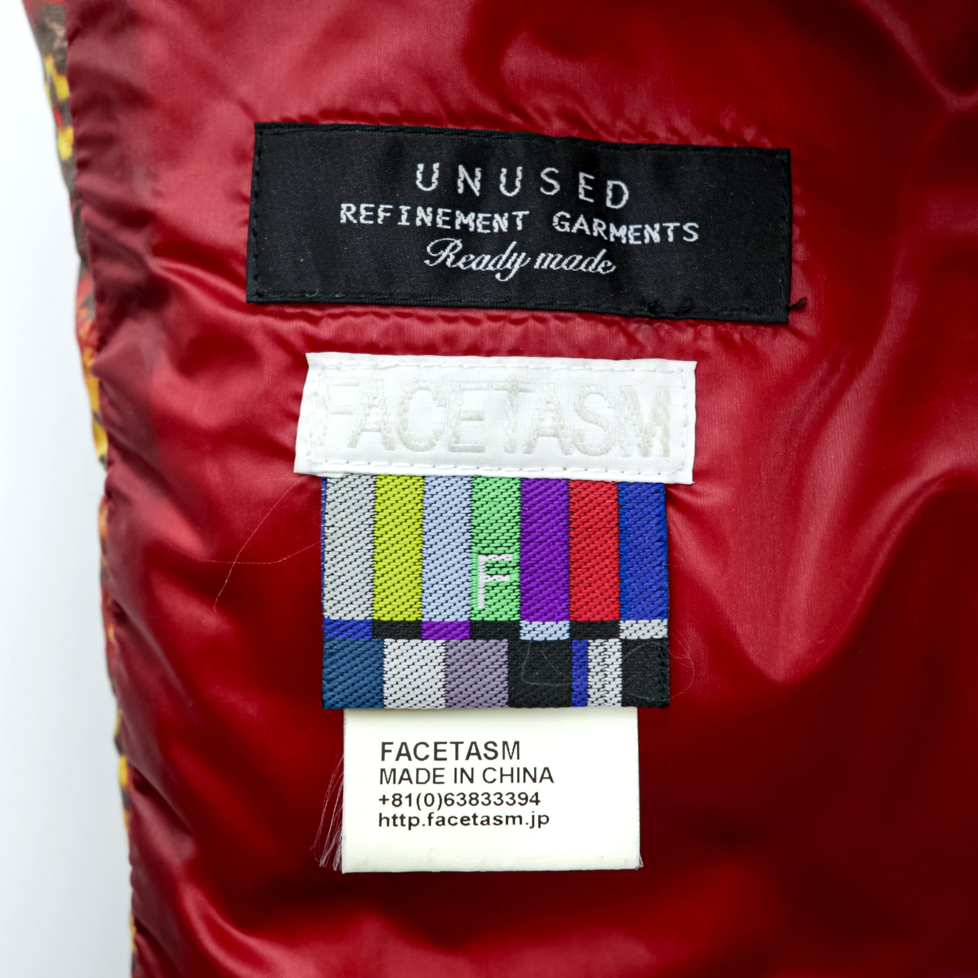 FACETASM × Unused Down Muffler Neck Warmer, All-over Native Pattern, Orange Red NA-UN-06