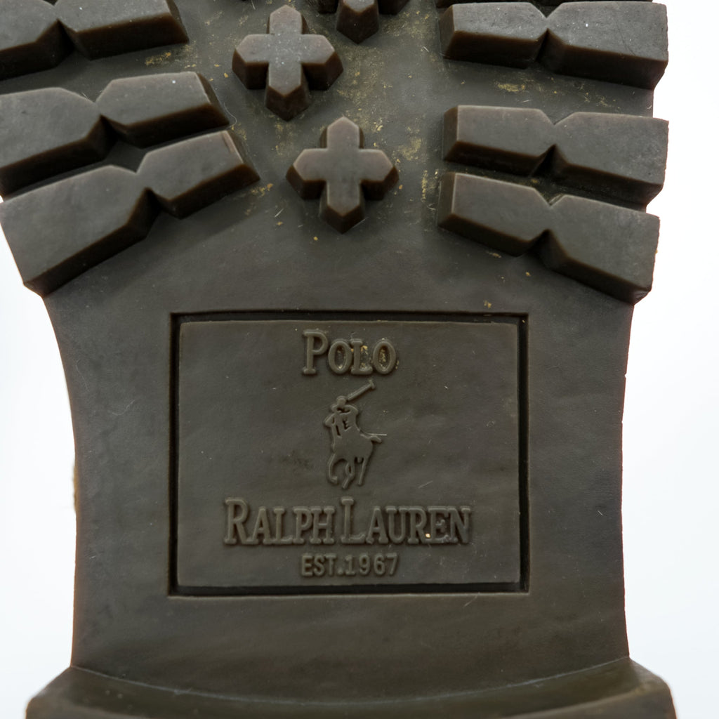 Polo Ralph Lauren Ranger Boots Moccasin Lace-up Boots 28cm Camel Leather Strap Lug Sole 812089030